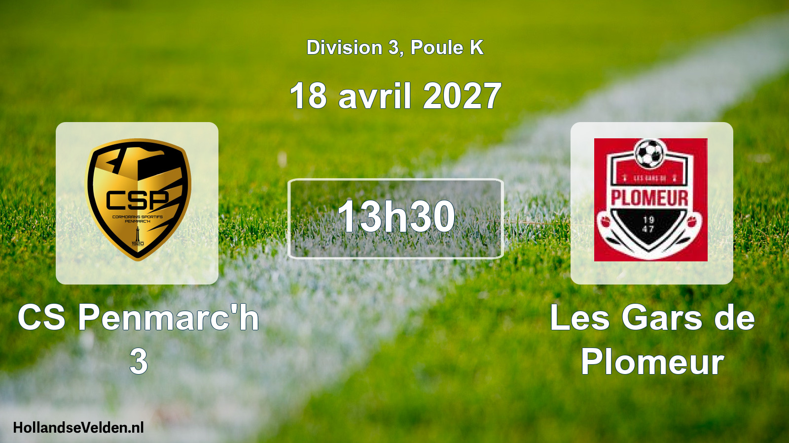 Geplande wedstrijd: CS Penmarc'h 3 - Les Gars de Plomeur (18 april 2027)