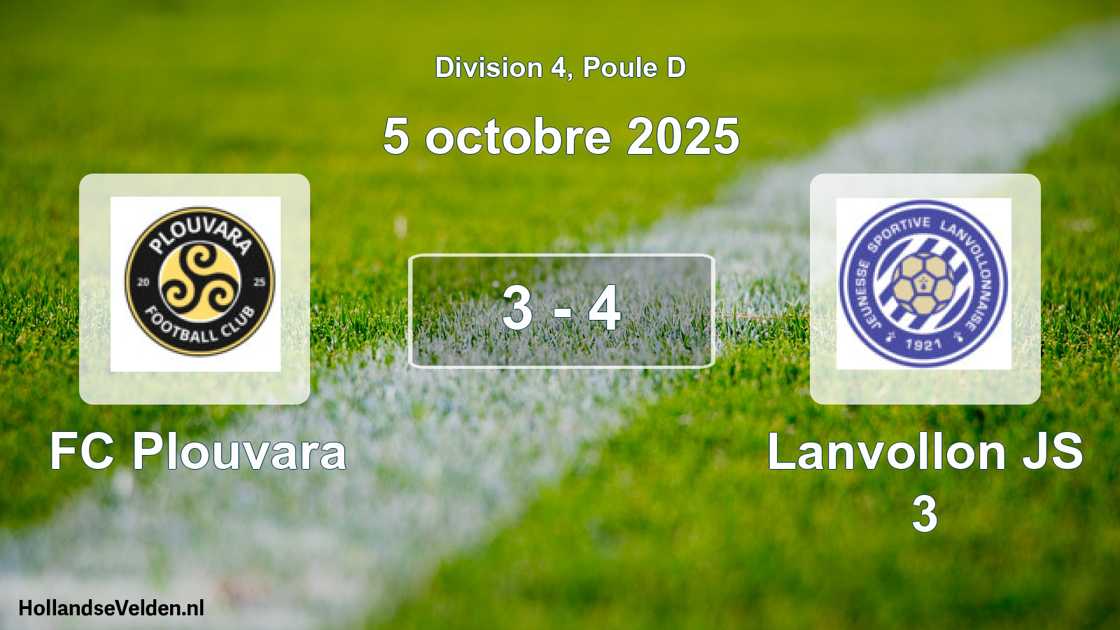 Gespeelde wedstrijd: FC Plouvara - Lanvollon JS 3 3 - 4 (5 oktober 2025)