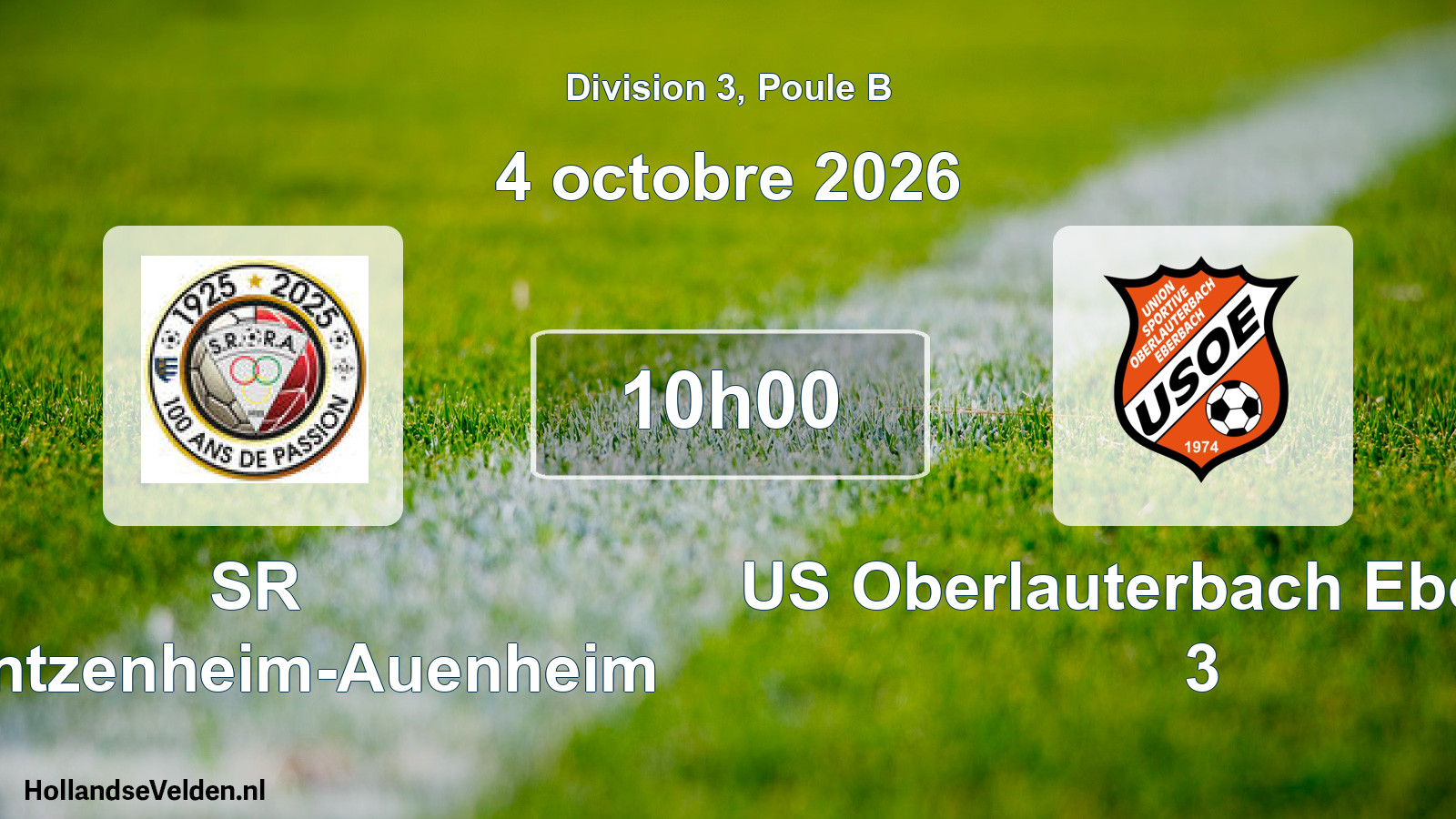 Scheduled Match: SR Rountzenheim-Auenheim - US Oberlauterbach Eberbach 3 (4 October 2026)
