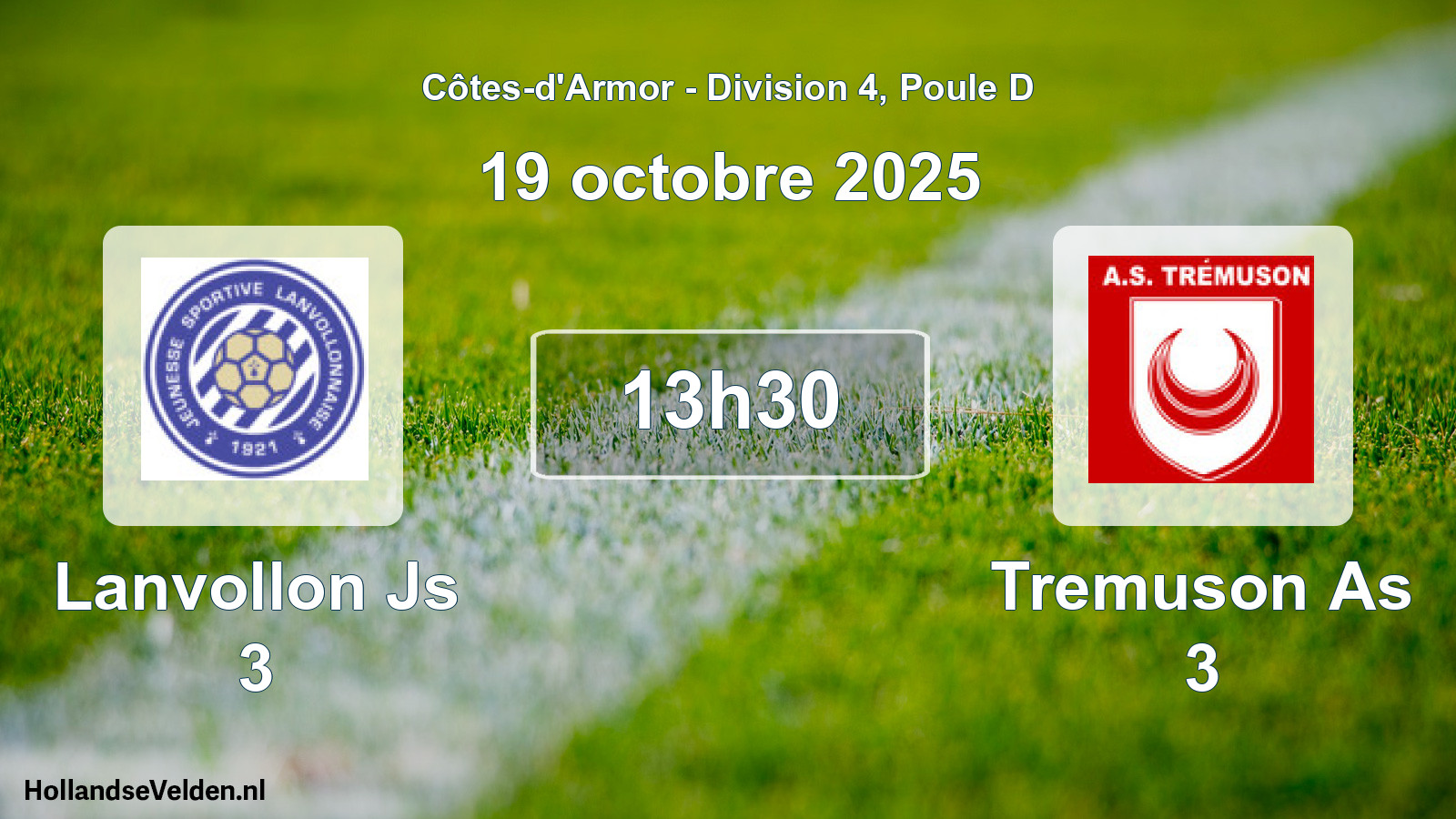 Geplande wedstrijd: Lanvollon Js 3 - Tremuson As 3 (19 oktober 2025)