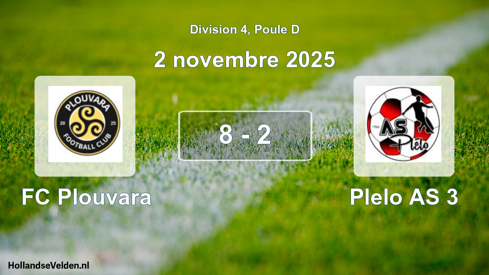 Gespeelde wedstrijd: FC Plouvara - Plelo AS 3 8 - 2 (2 november 2025)