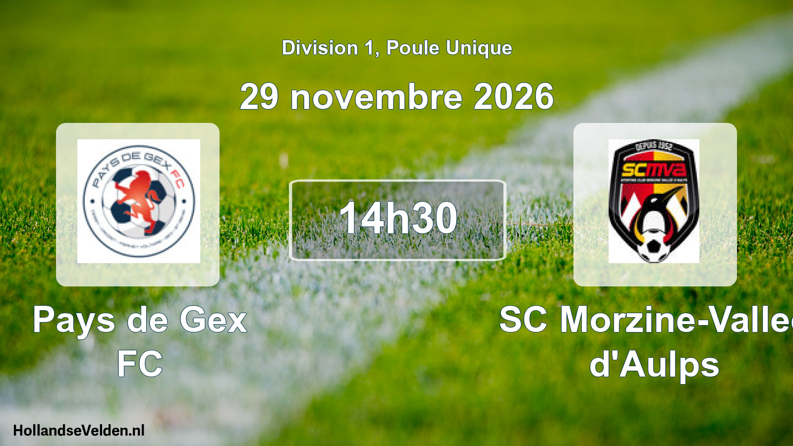 Scheduled Match: Pays de Gex FC - SC Morzine-Vallee d'Aulps (29 November 2026)