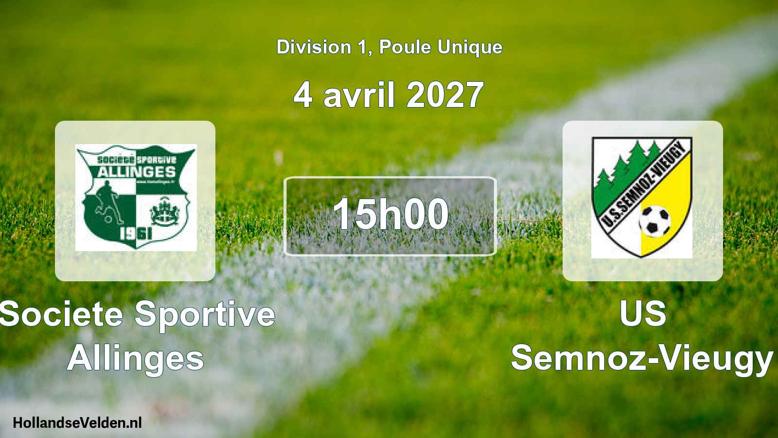 Scheduled Match: Societe Sportive Allinges - US Semnoz-Vieugy (4 April 2027)