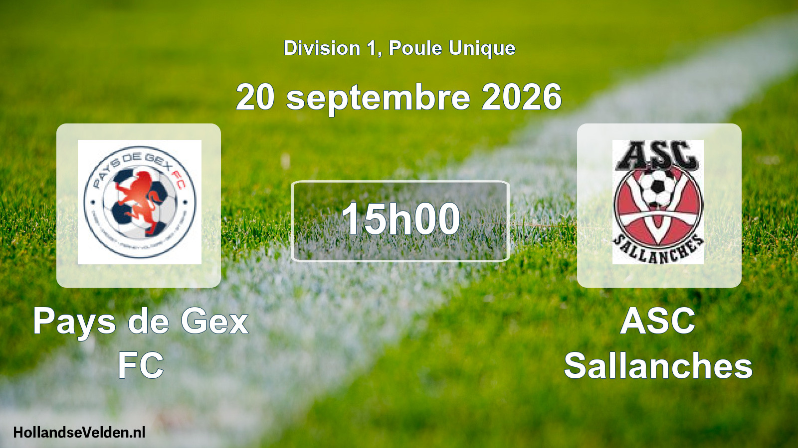 Scheduled Match: Pays de Gex FC - ASC Sallanches (20 September 2026)