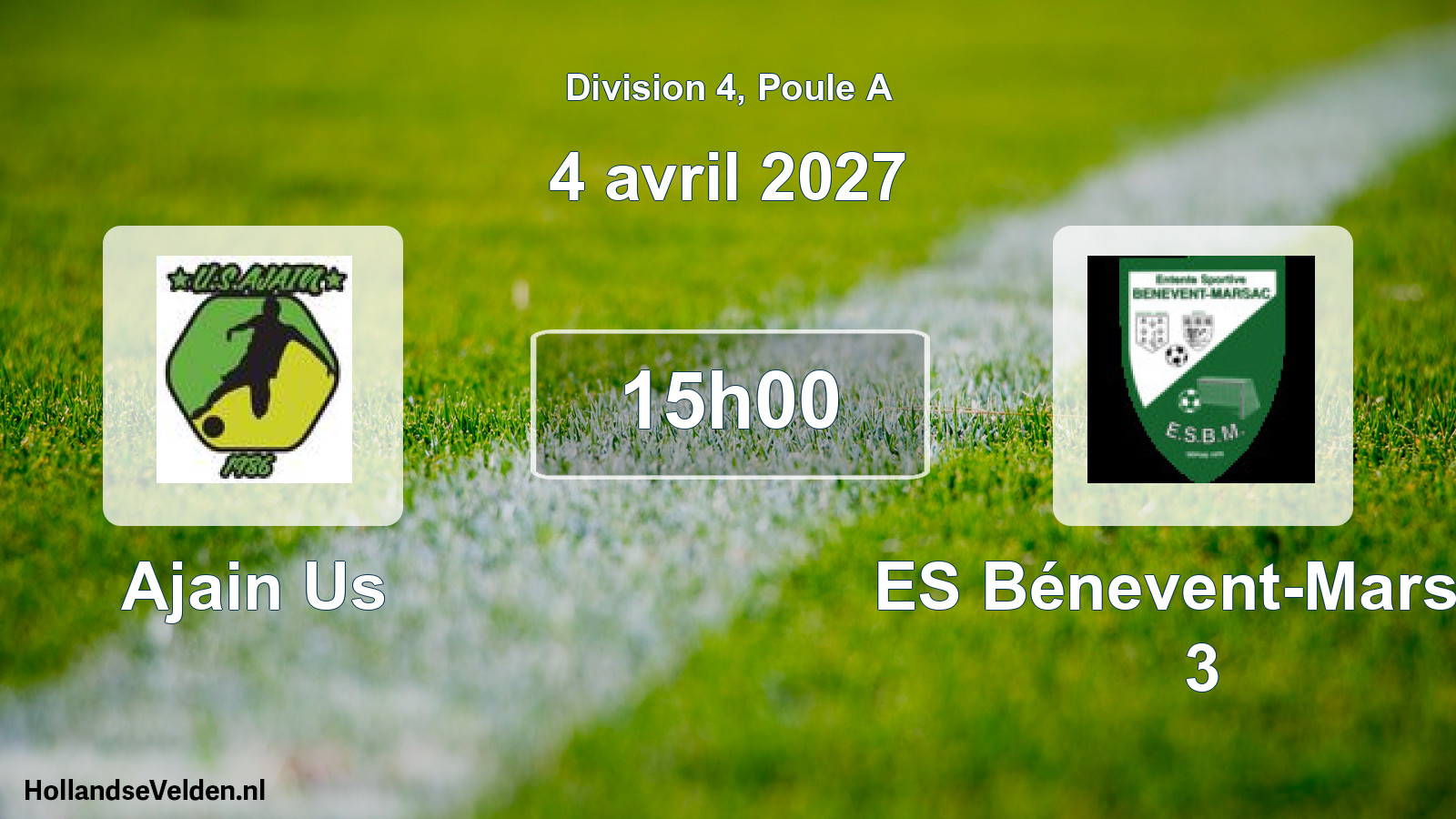 Scheduled Match: Ajain Us - ES Bénevent-Marsac 3 (4 April 2027)