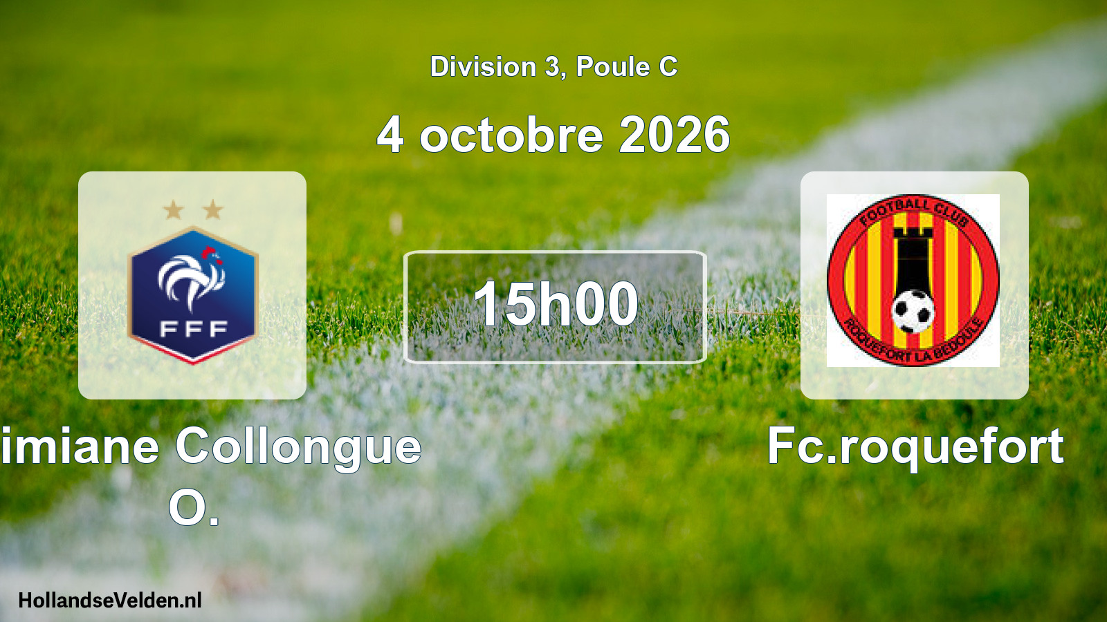 Match programmé: Simiane Collongue O. - Fc.roquefort (4 octobre 2026)