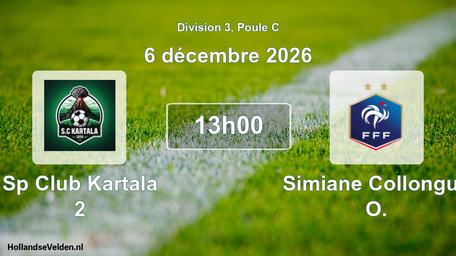 Match programmé: Sp Club Kartala 2 - Simiane Collongue O. (6 décembre 2026)