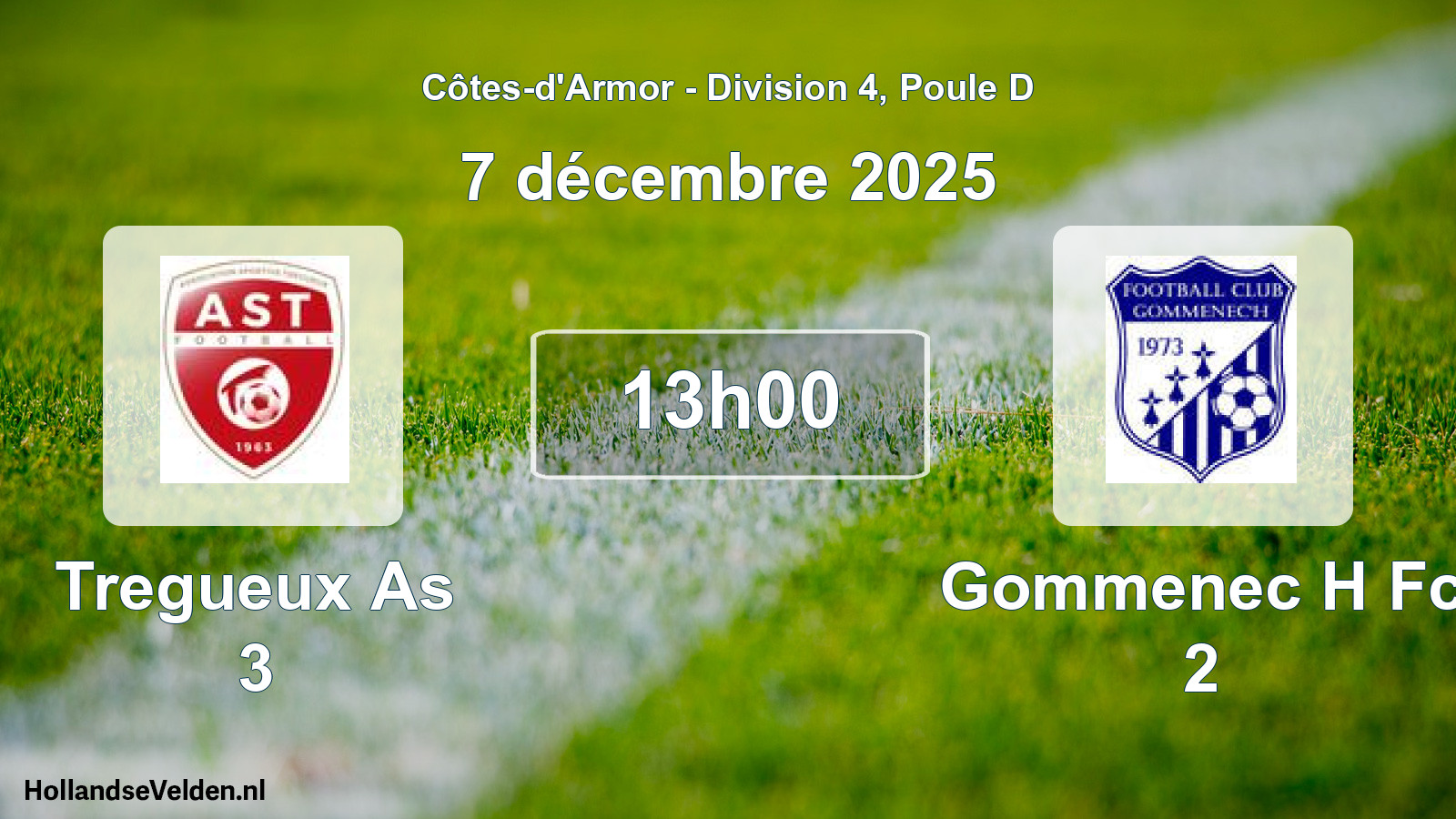 Scheduled Match: Tregueux As 3 - Gommenec H Fc 2 (7 December 2025)