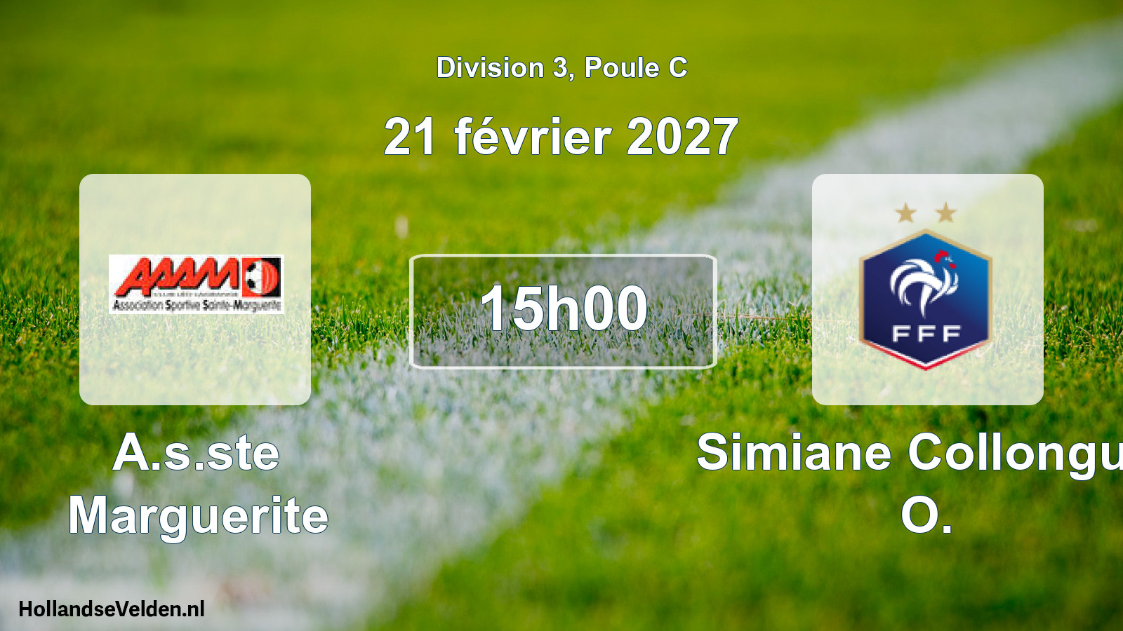 Match programmé: A.s.ste Marguerite - Simiane Collongue O. (21 février 2027)
