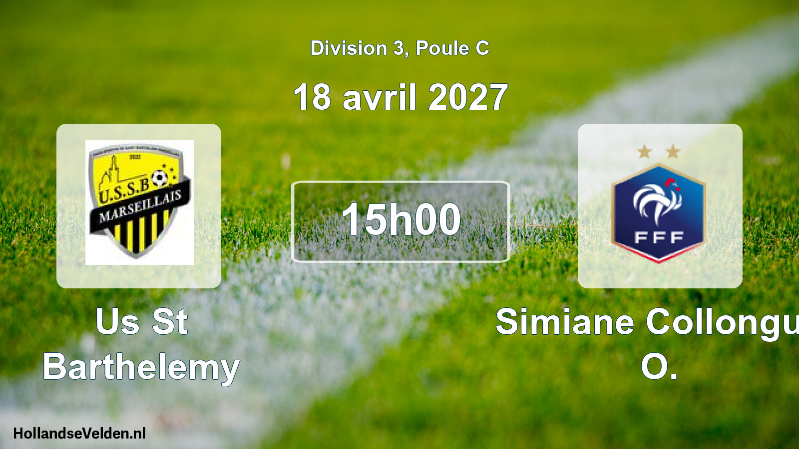 Match programmé: Us St Barthelemy - Simiane Collongue O. (18 avril 2027)