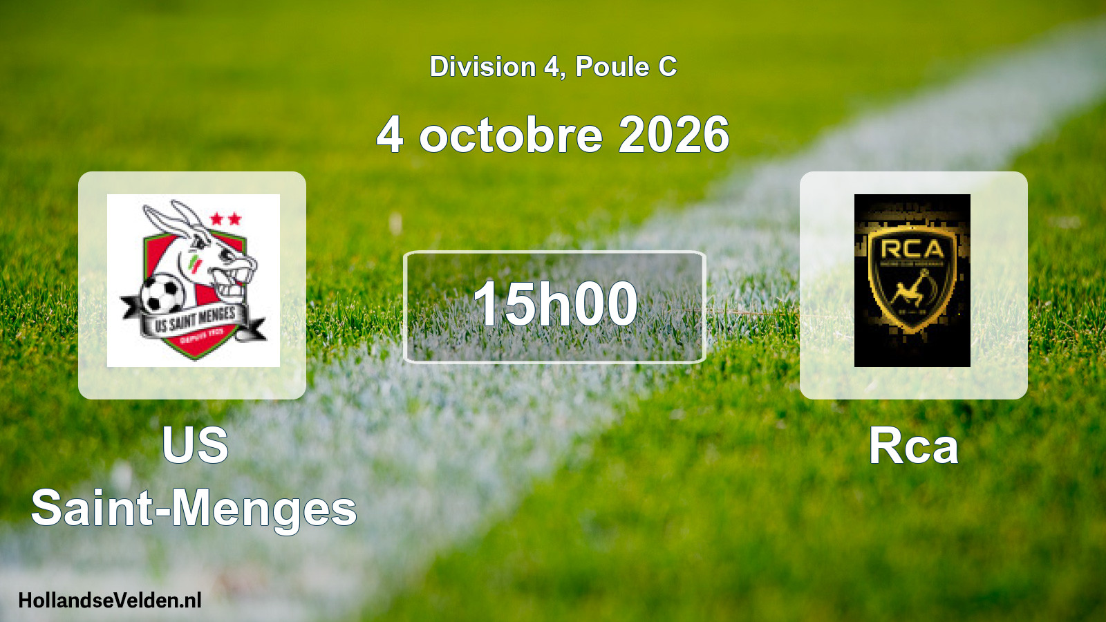 Scheduled Match: US Saint-Menges - Rca (4 October 2026)