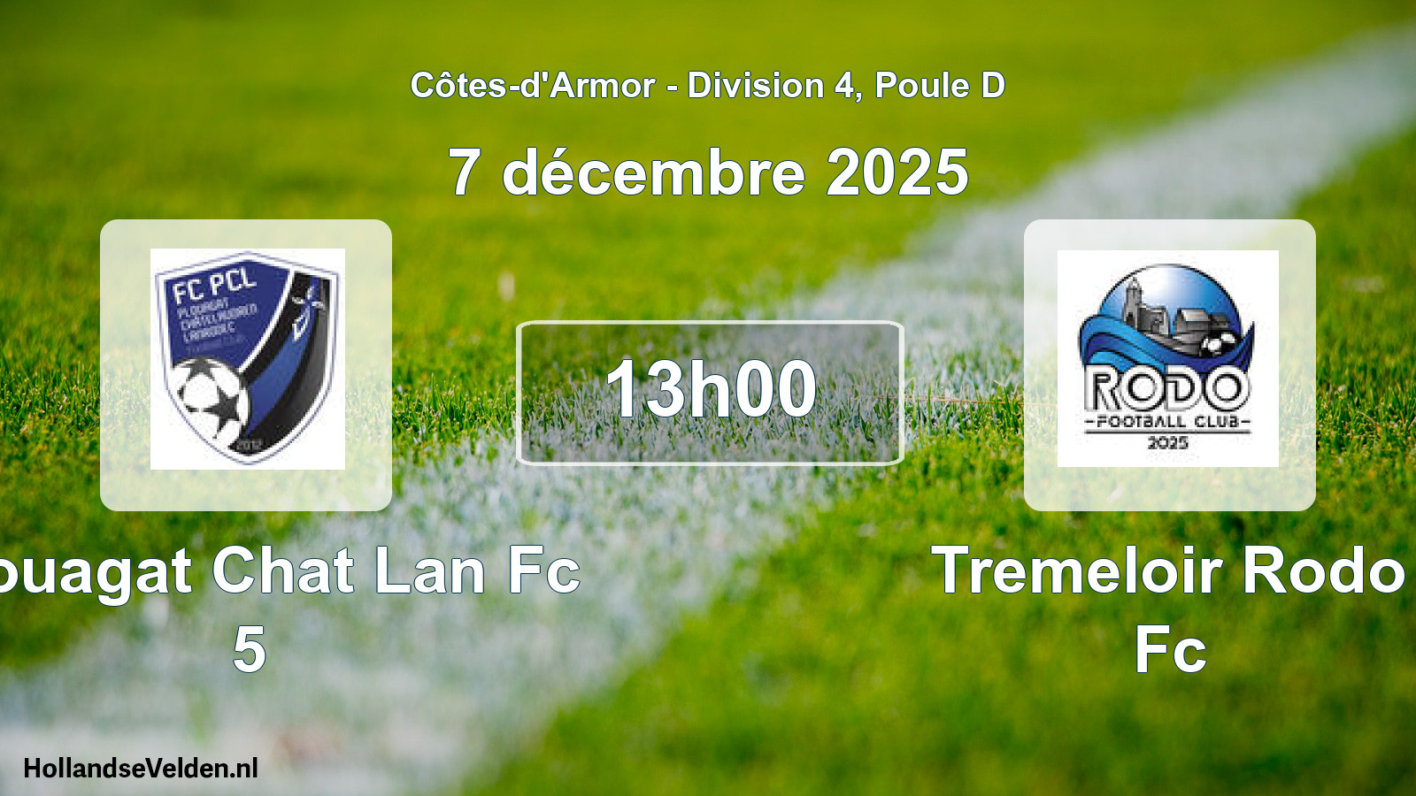 Geplande wedstrijd: Plouagat Chat Lan Fc 5 - Tremeloir Rodo Fc (7 décembre 2025)