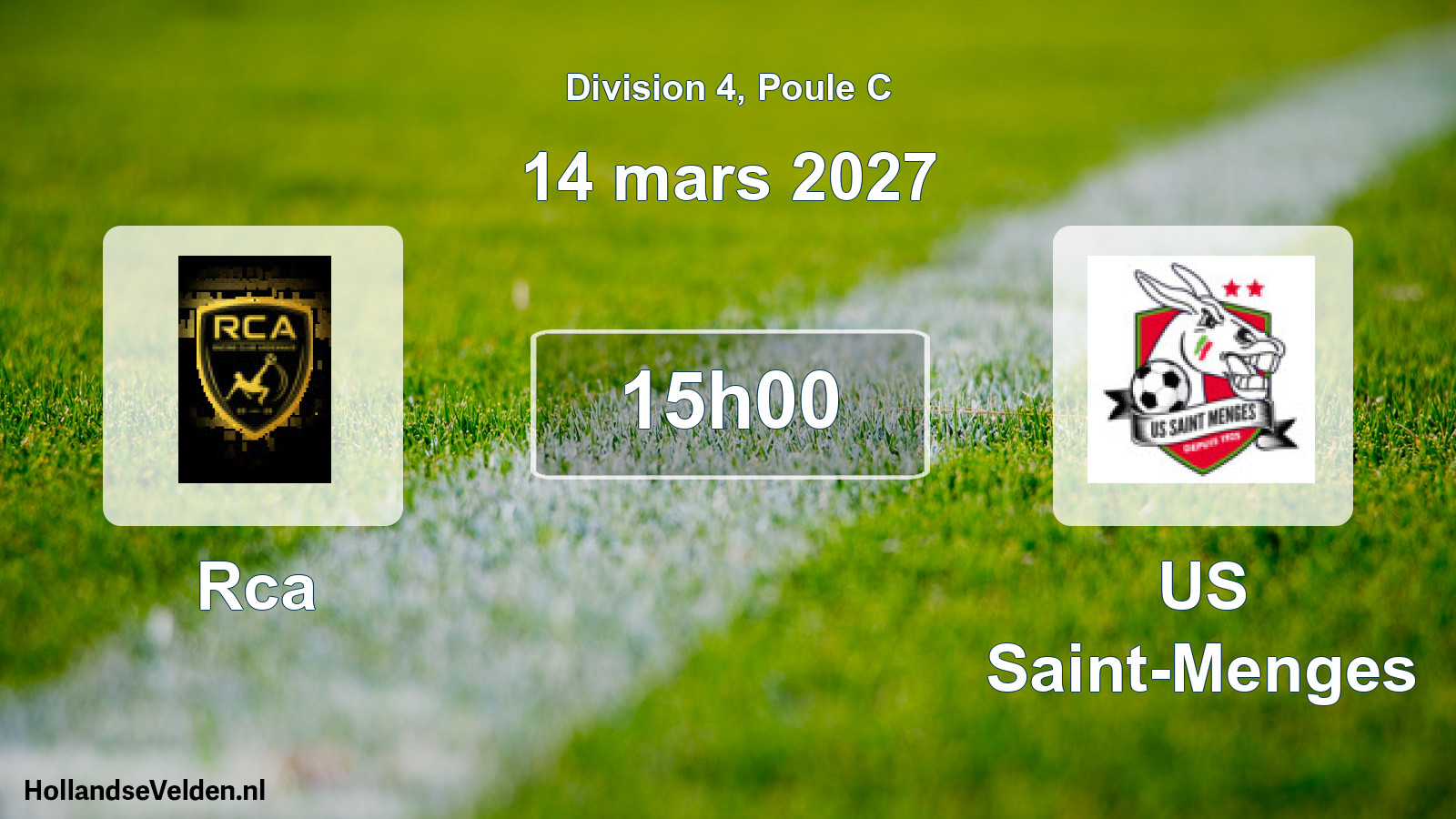 Scheduled Match: Rca - US Saint-Menges (14 March 2027)