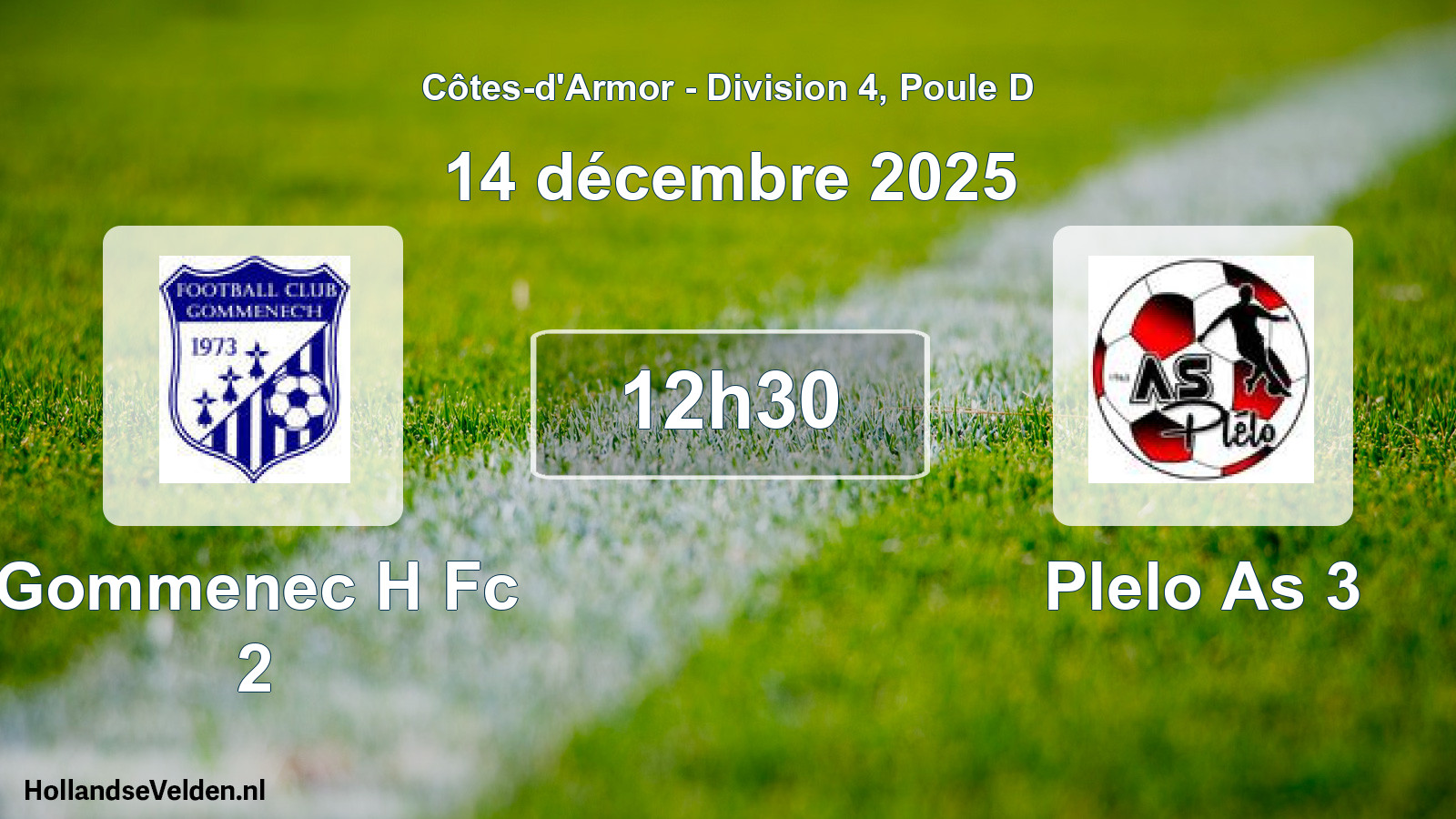 Geplande wedstrijd: Gommenec H Fc 2 - Plelo As 3 (14 december 2025)