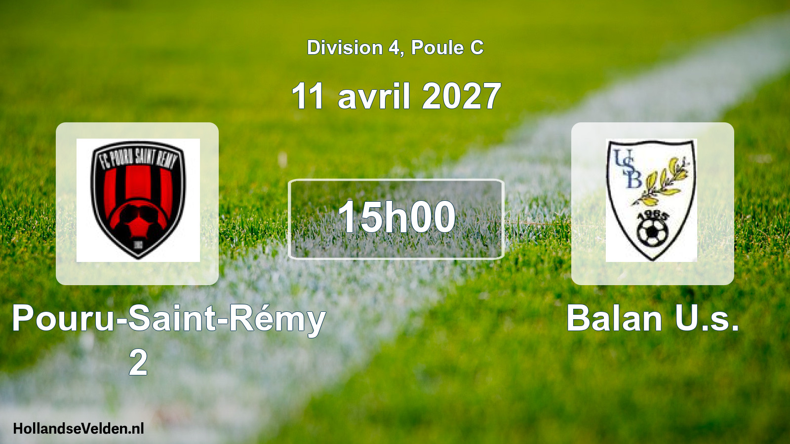 Match programmé: FC Pouru-Saint-Rémy 2 - Balan U.s. (11 avril 2027)