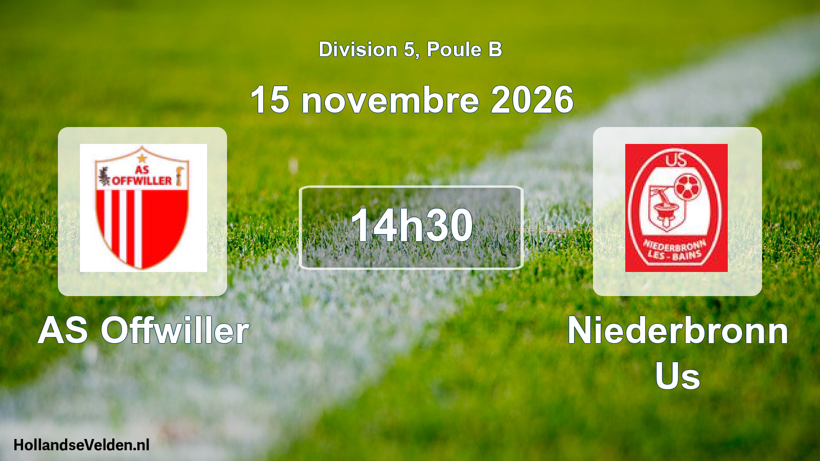 Match programmé: AS Offwiller - Niederbronn Us (15 novembre 2026)