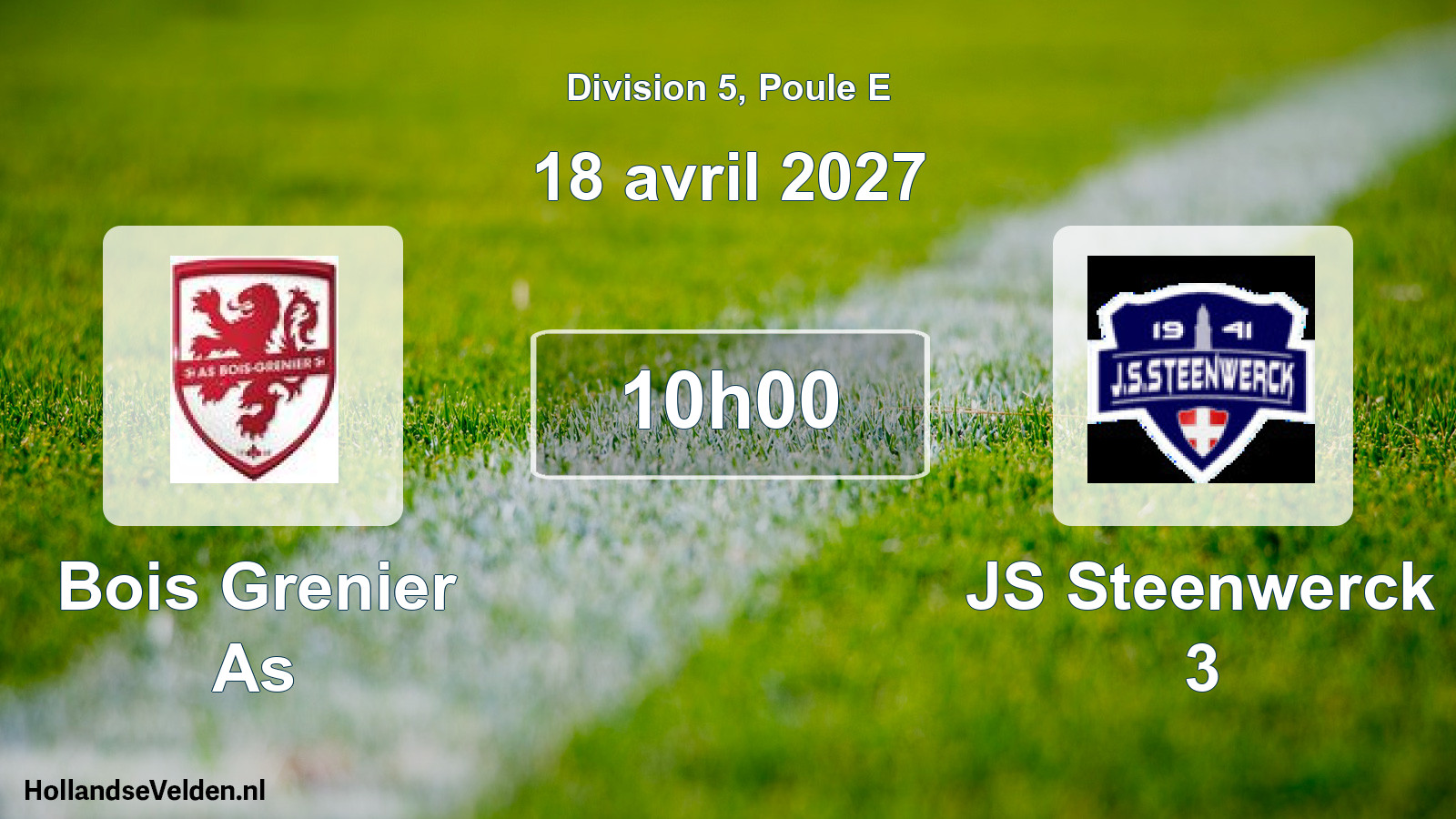 Scheduled Match: Bois Grenier As - JS Steenwerck 3 (18 April 2027)