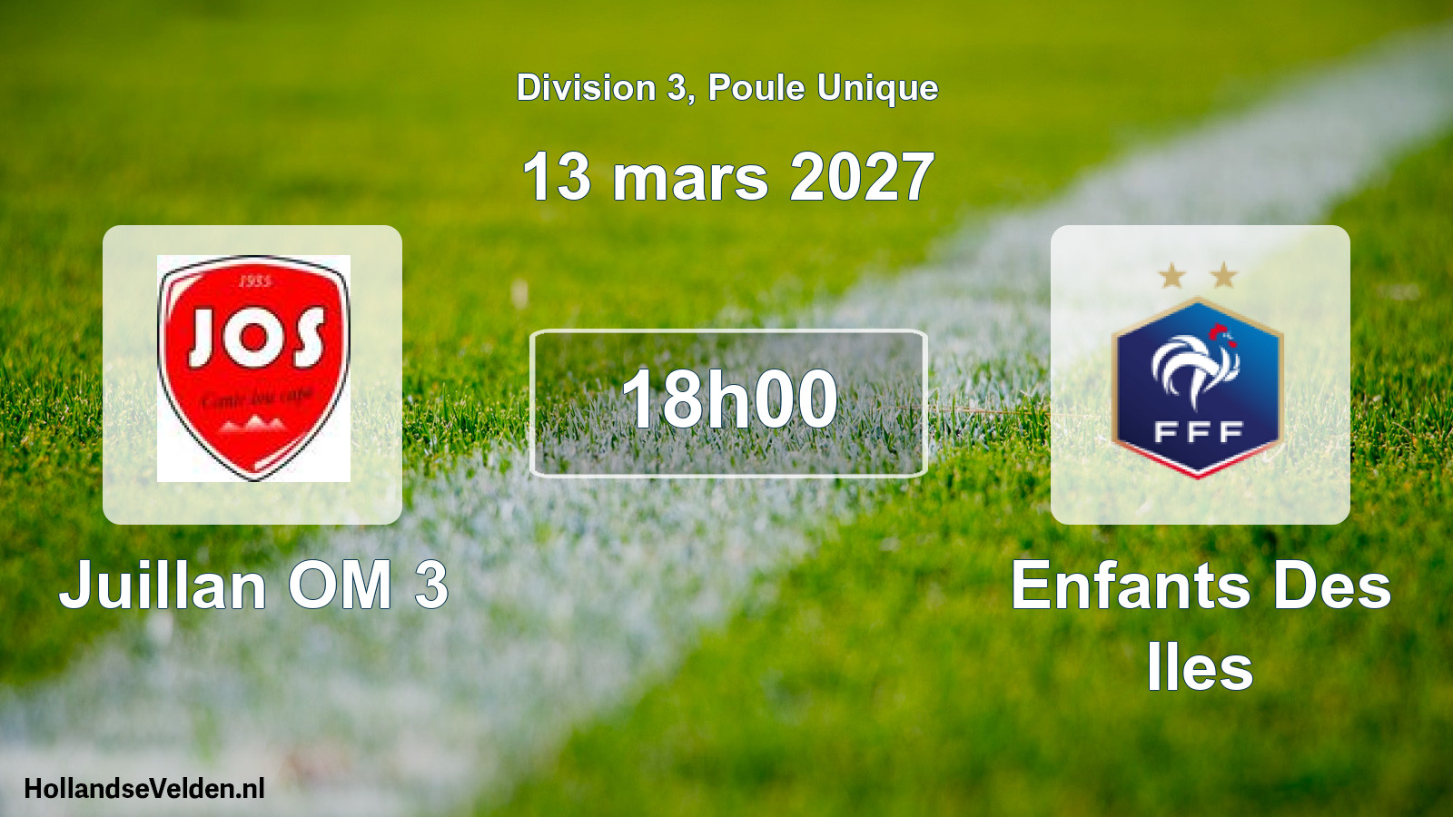 Match programmé: Juillan OM 3 - Enfants Des Iles (13 mars 2027)