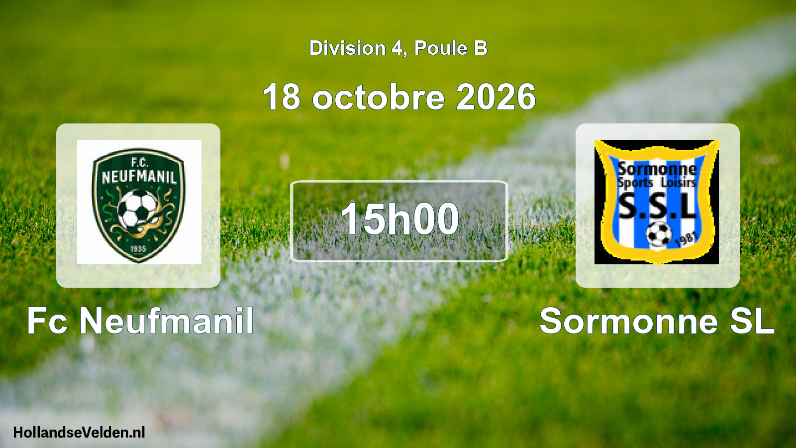 Match programmé: Fc Neufmanil - Sormonne SL (18 octobre 2026)