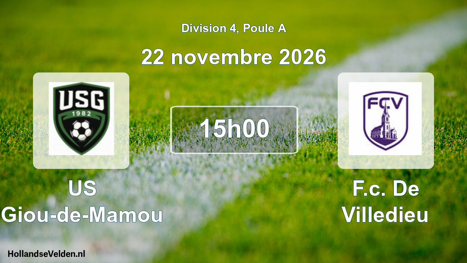 Match programmé: US Giou-de-Mamou - F.c. De Villedieu (22 novembre 2026)