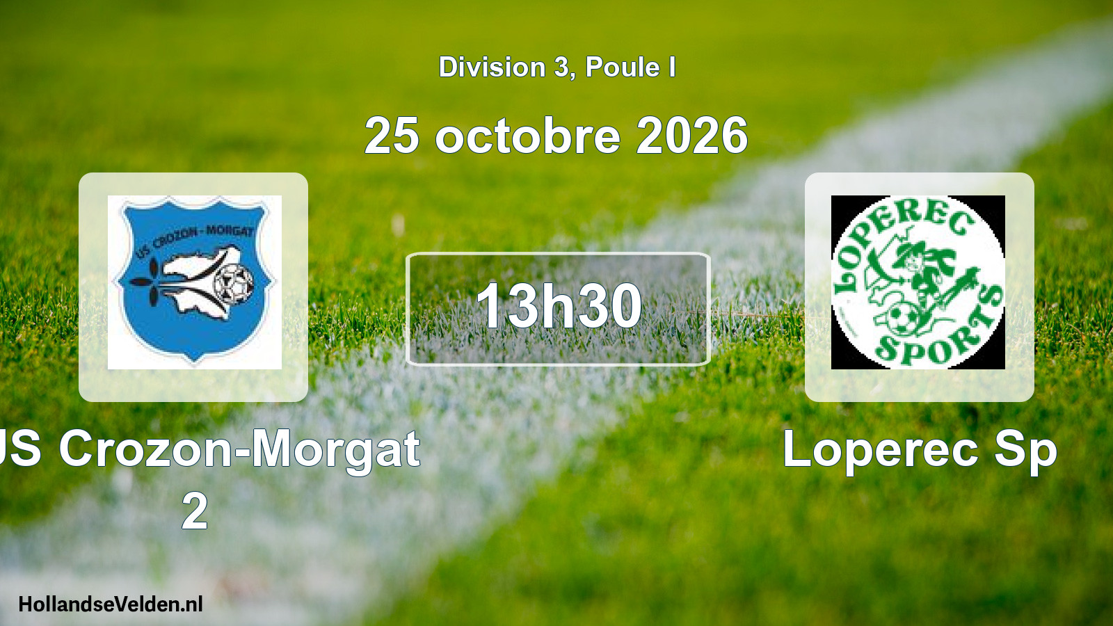 Match programmé: US Crozon-Morgat 2 - Loperec Sp (25 octobre 2026)
