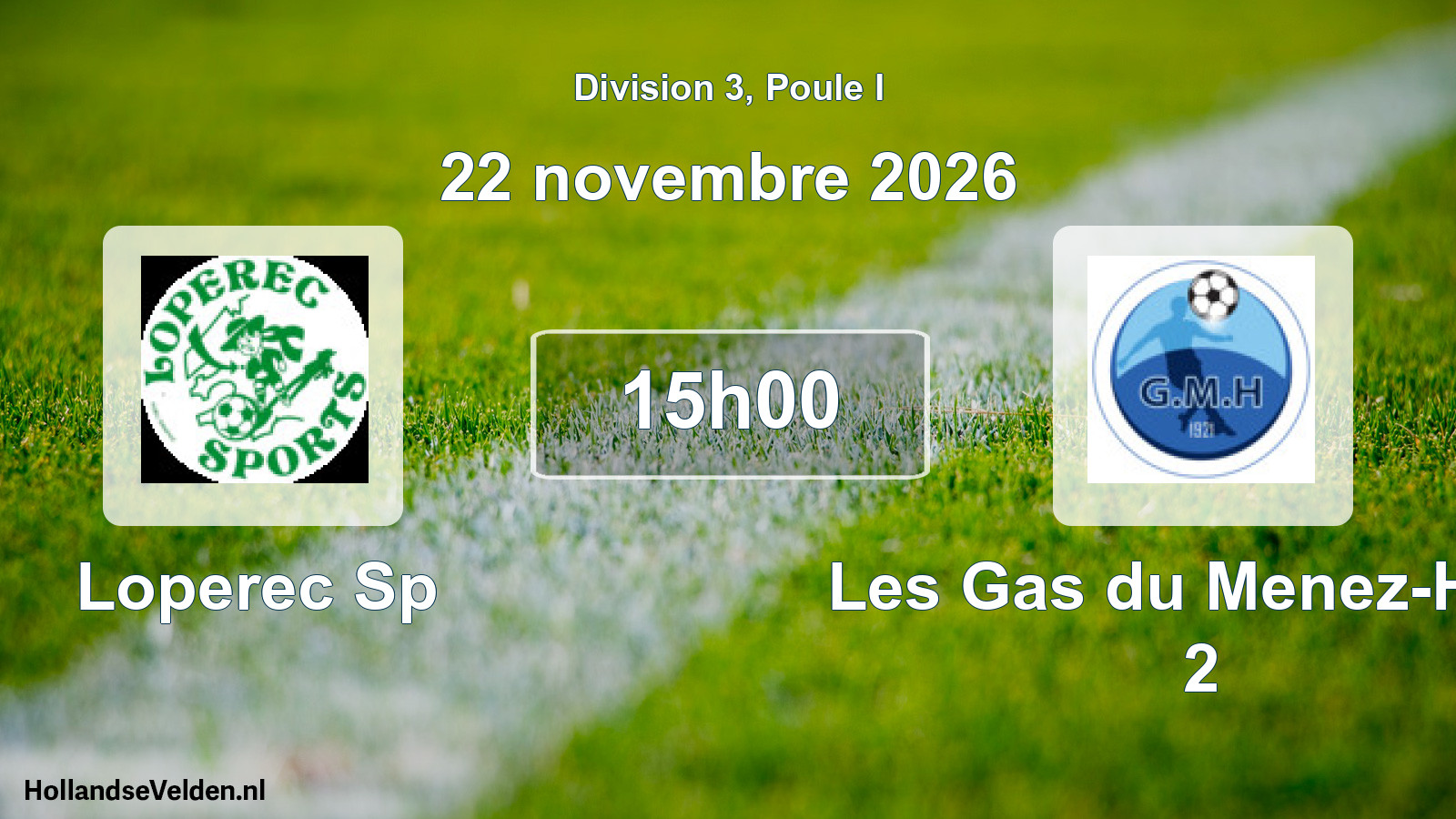 Match programmé: Loperec Sp - Les Gas du Menez-Hom 2 (22 novembre 2026)