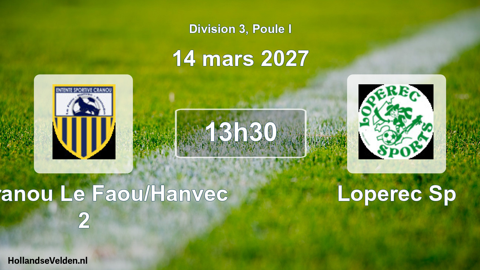 Match programmé: ES Cranou Le Faou/Hanvec 2 - Loperec Sp (14 mars 2027)