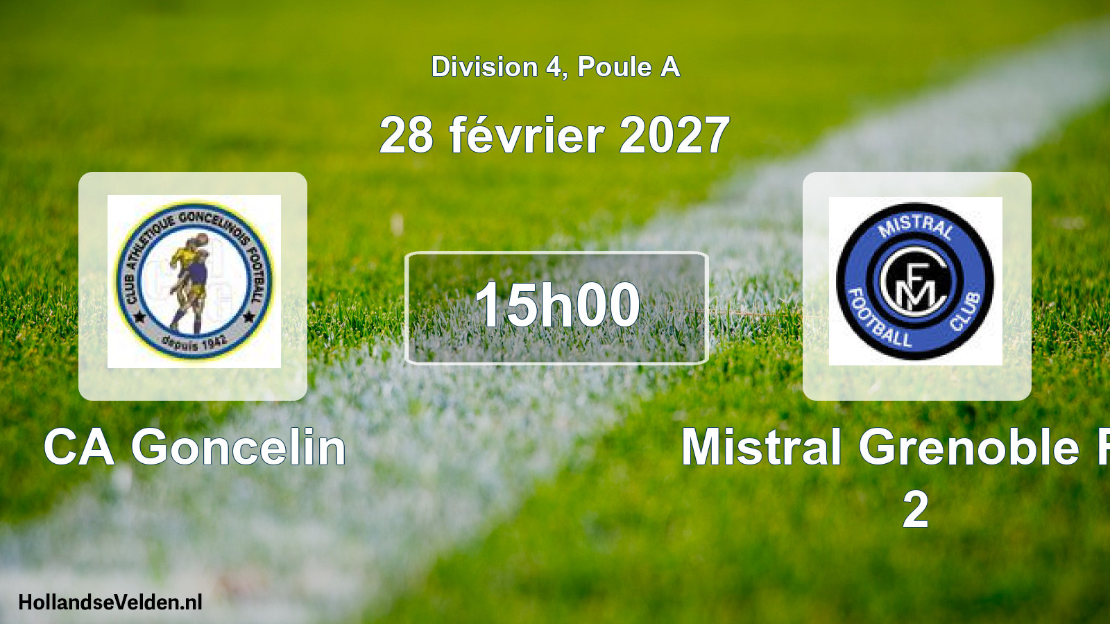 Scheduled Match: CA Goncelin - Mistral Grenoble Fc 2 (28 February 2027)