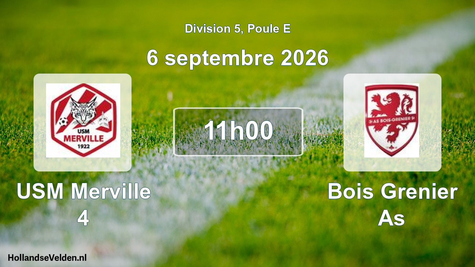Match programmé: USM Merville 4 - Bois Grenier As (6 septembre 2026)