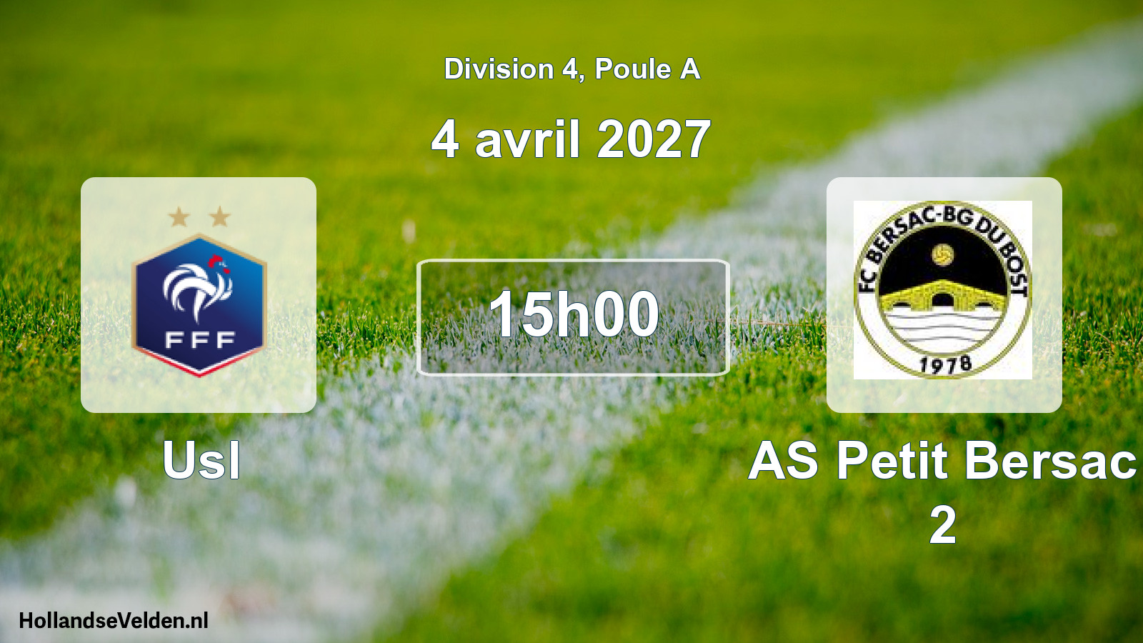 Geplande wedstrijd: Usl - AS Petit Bersac 2 (4 april 2027)