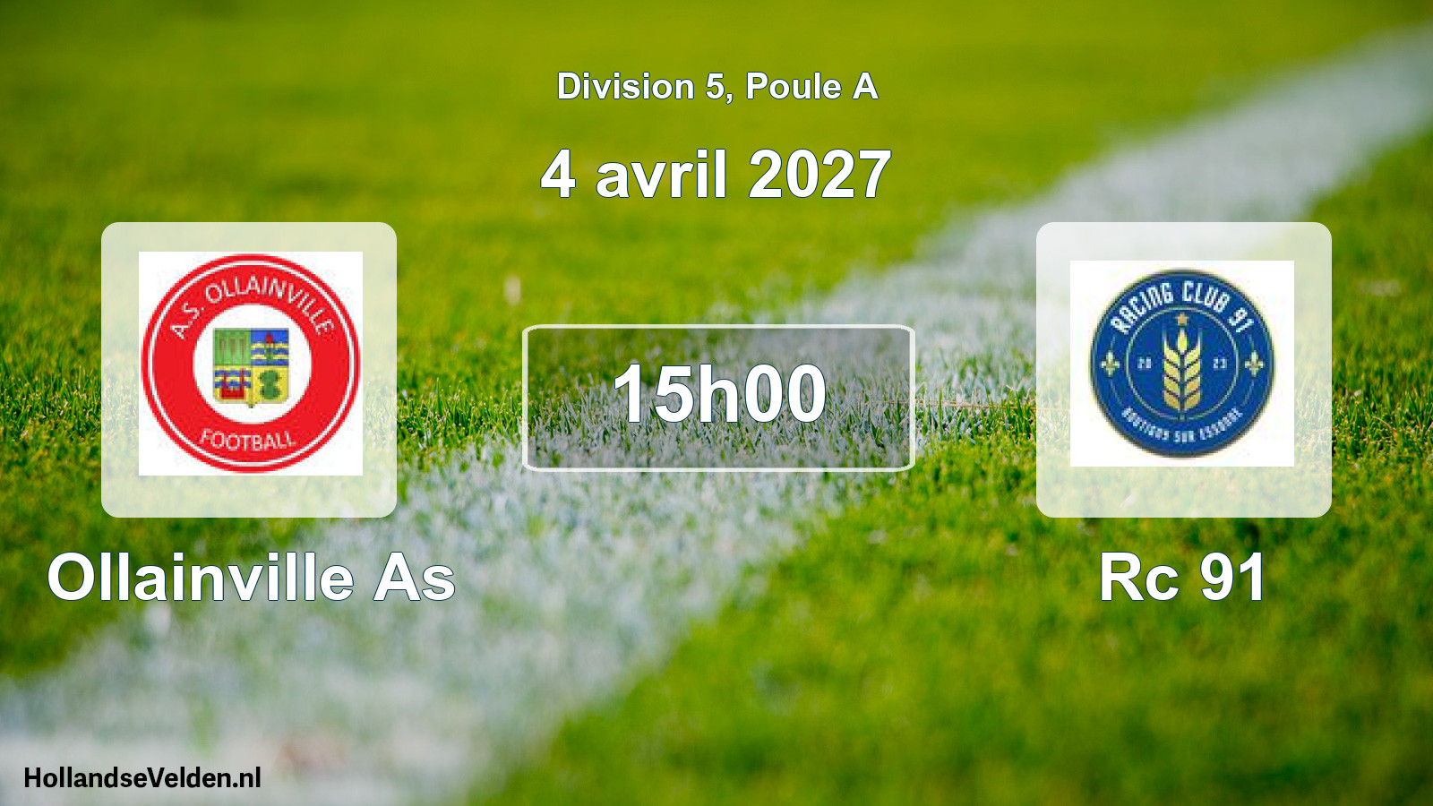 Match programmé: Ollainville As - Rc 91 (4 avril 2027)