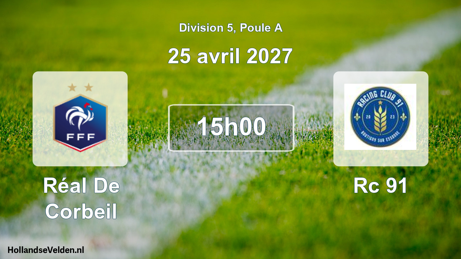Match programmé: Réal De Corbeil - Rc 91 (25 avril 2027)