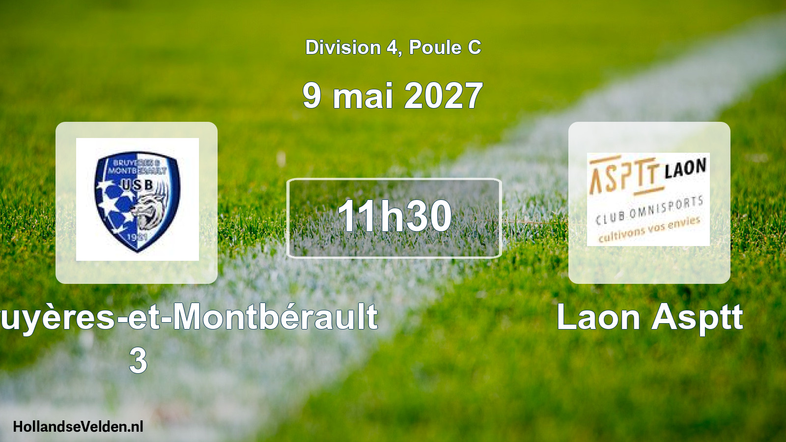 Scheduled Match: US Bruyères-et-Montbérault 3 - Laon Asptt (9 May 2027)