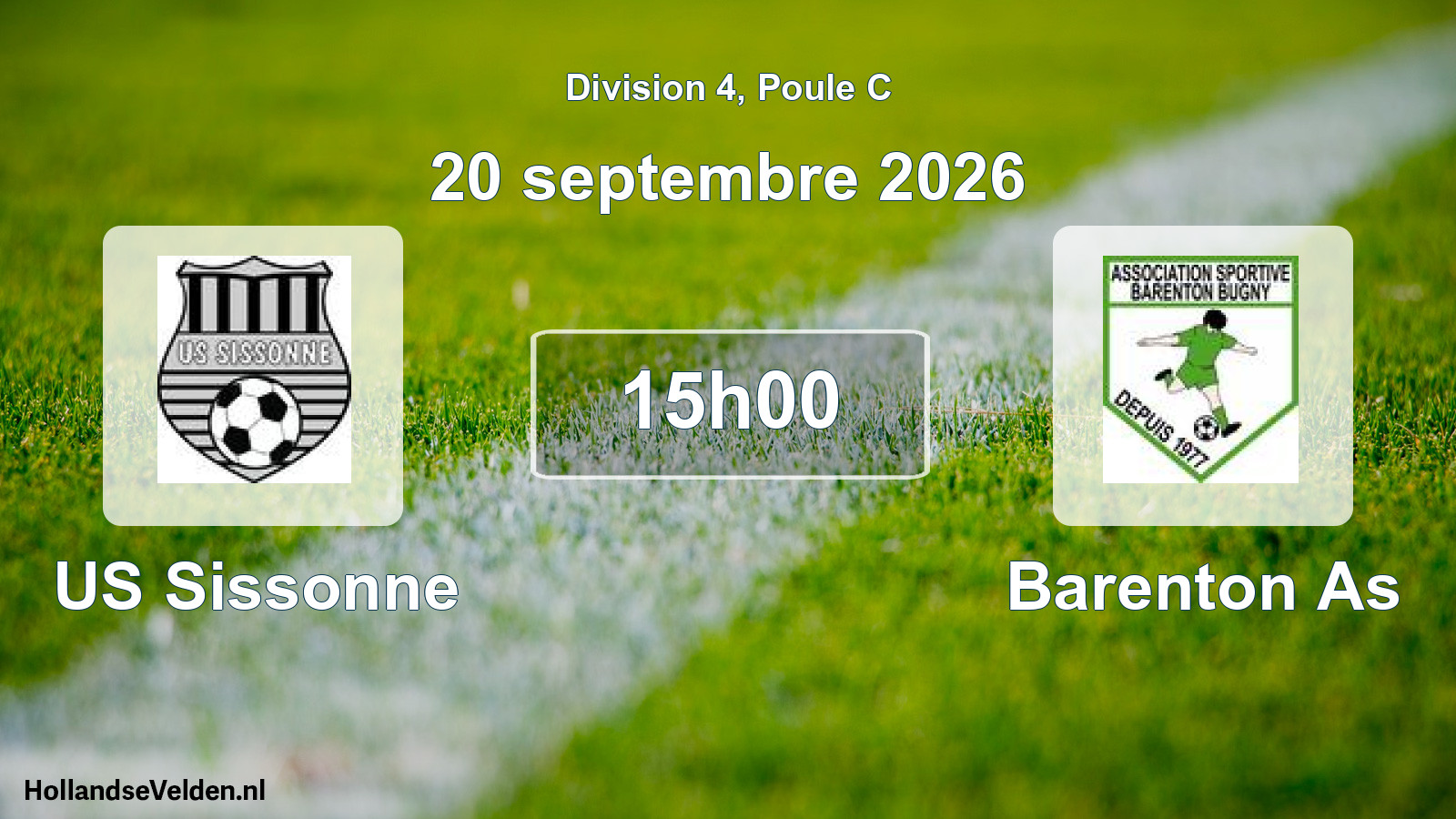 Geplande wedstrijd: US Sissonne - Barenton As (20 september 2026)