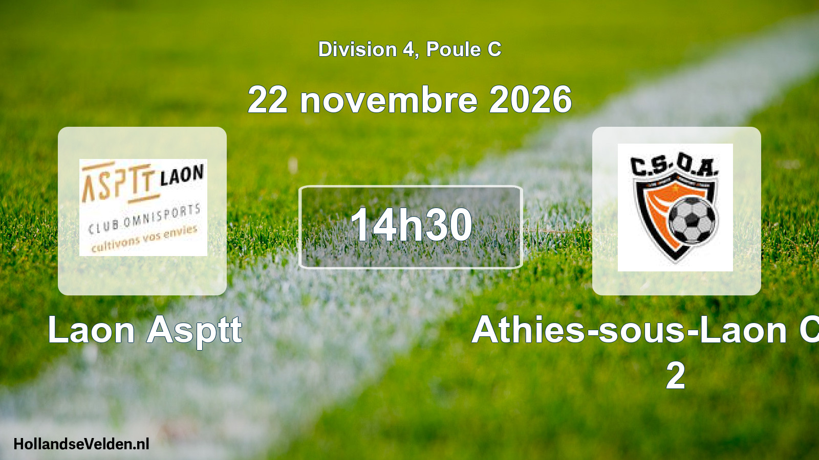 Geplande wedstrijd: Laon Asptt - Athies-sous-Laon CSO 2 (22 november 2026)