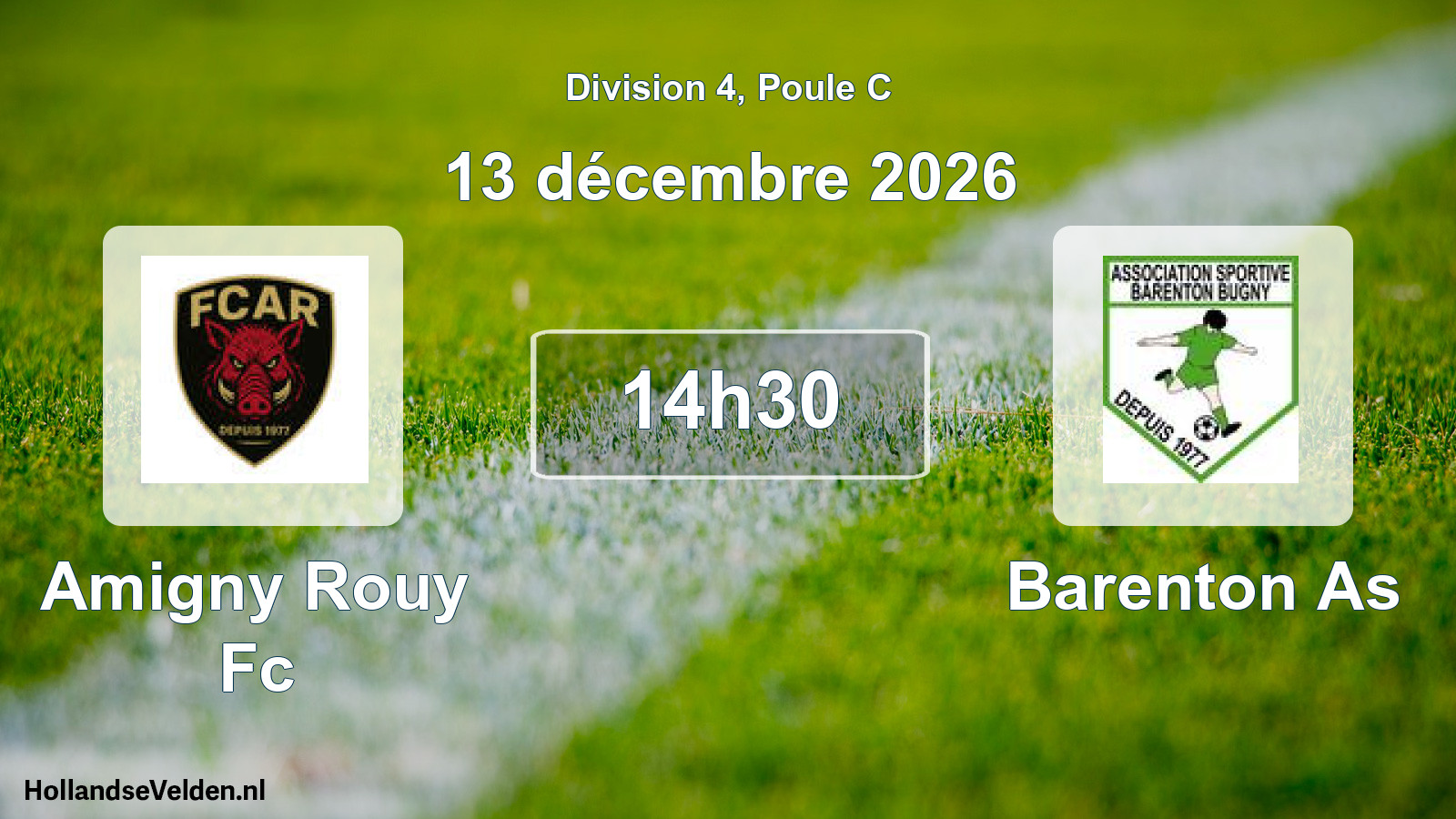 Scheduled Match: Amigny Rouy Fc - Barenton As (13 December 2026)