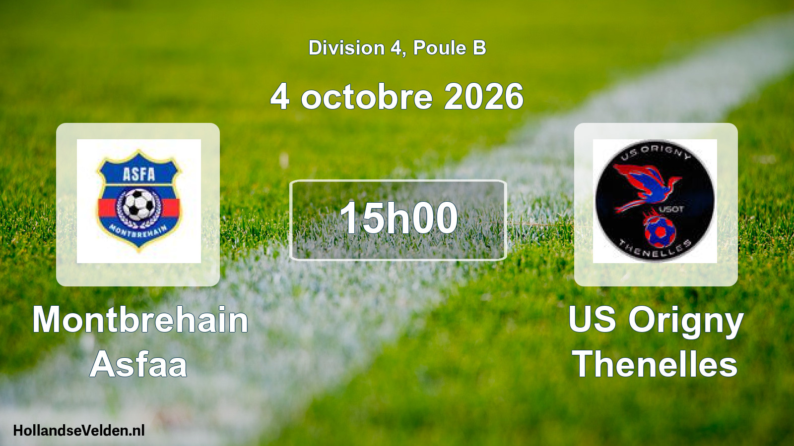 Scheduled Match: Montbrehain Asfaa - US Origny Thenelles (4 October 2026)
