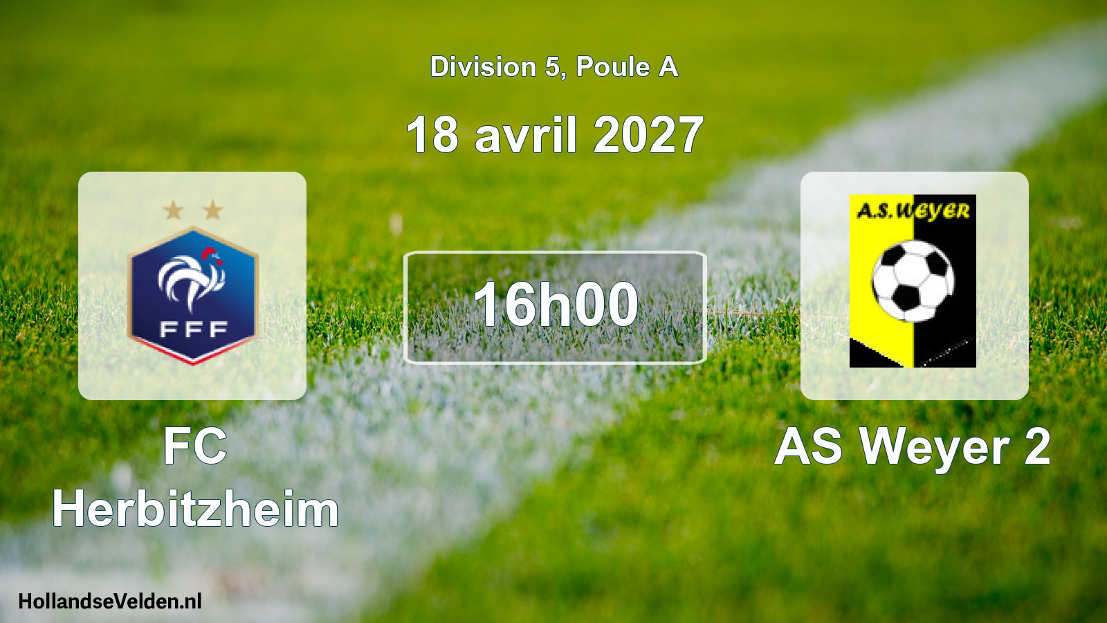 Geplande wedstrijd: FC Herbitzheim - AS Weyer 2 (18 april 2027)