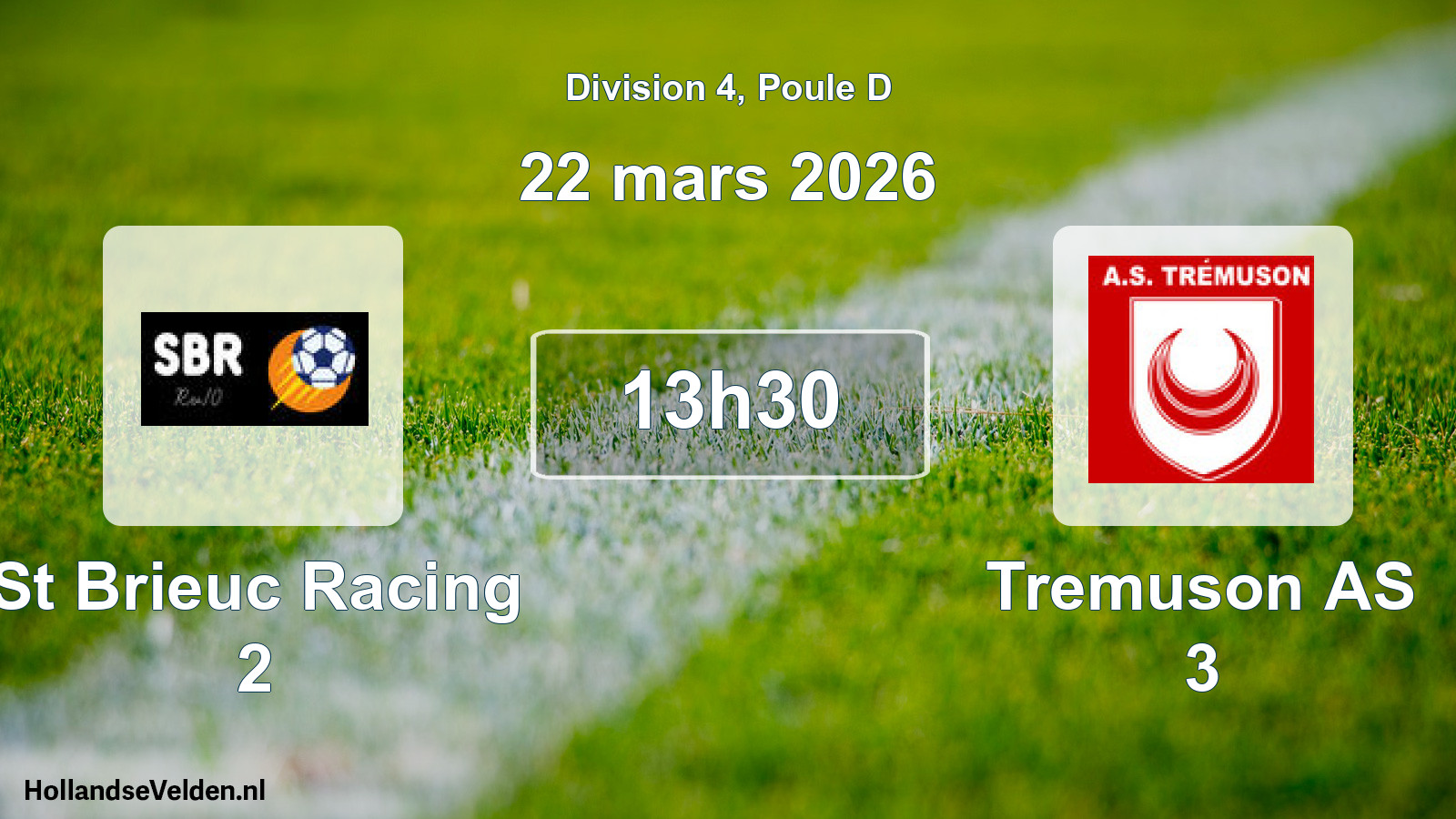Geplande wedstrijd: St Brieuc Racing 2 - Tremuson AS 3 (22 maart 2026)