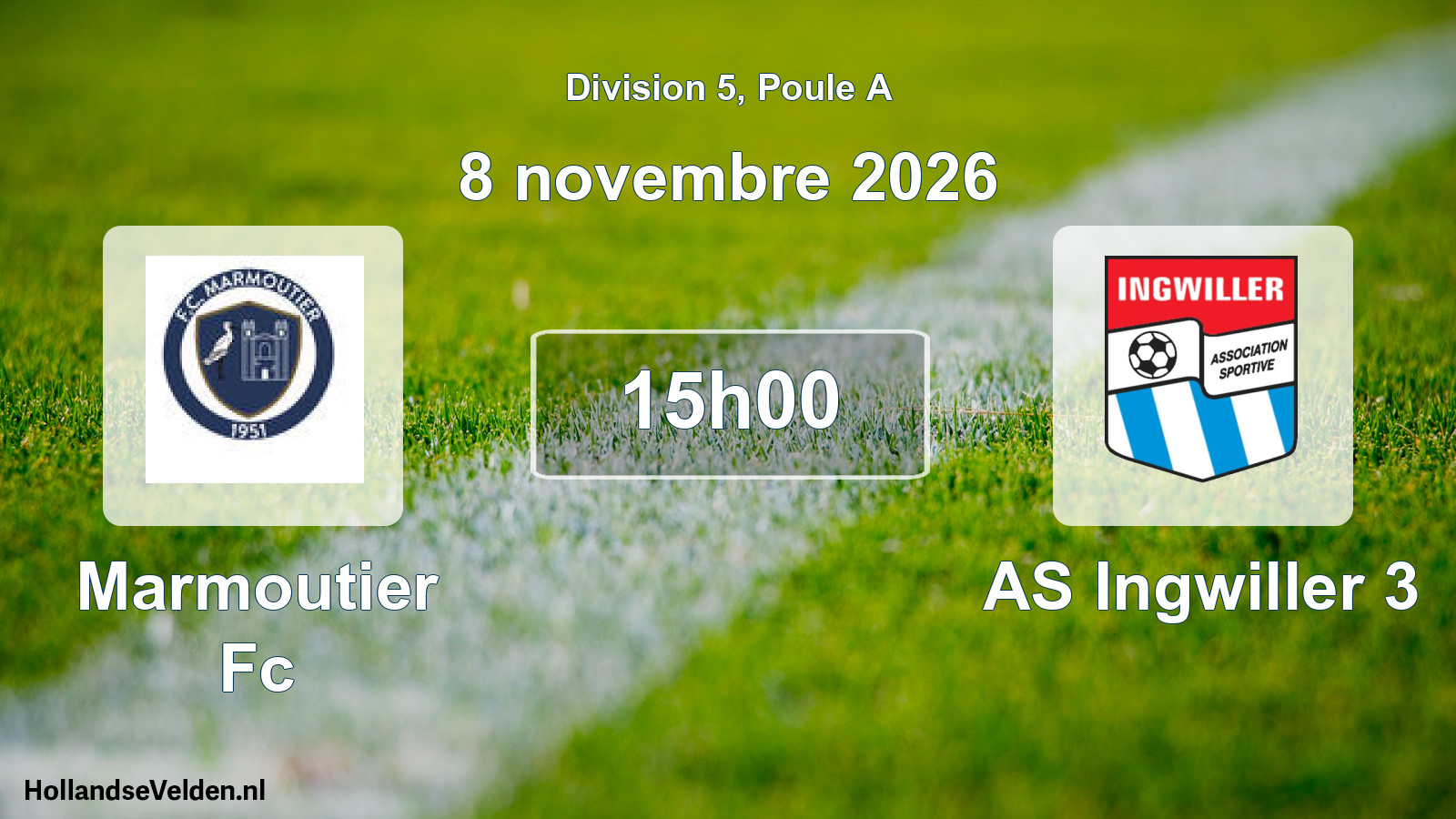 Match programmé: Marmoutier Fc - AS Ingwiller 3 (8 novembre 2026)