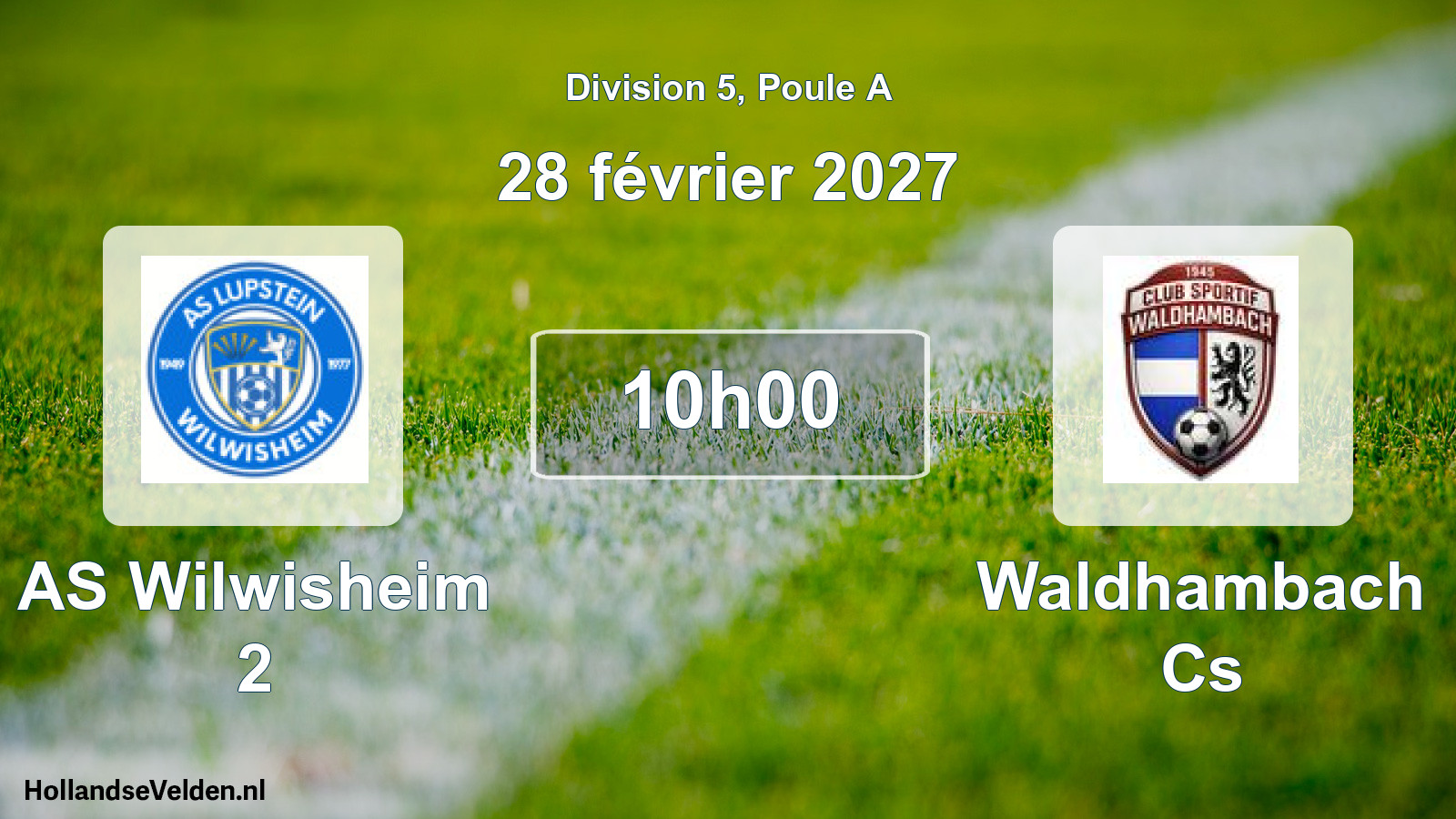 Match programmé: AS Wilwisheim 2 - Waldhambach Cs (28 février 2027)