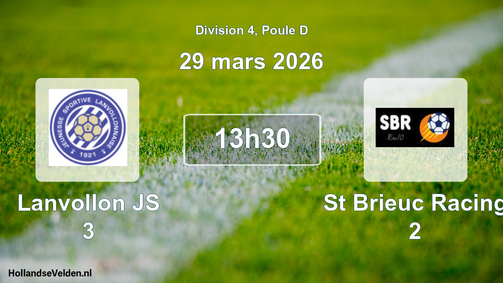 Geplande wedstrijd: Lanvollon JS 3 - St Brieuc Racing 2 (29 maart 2026)