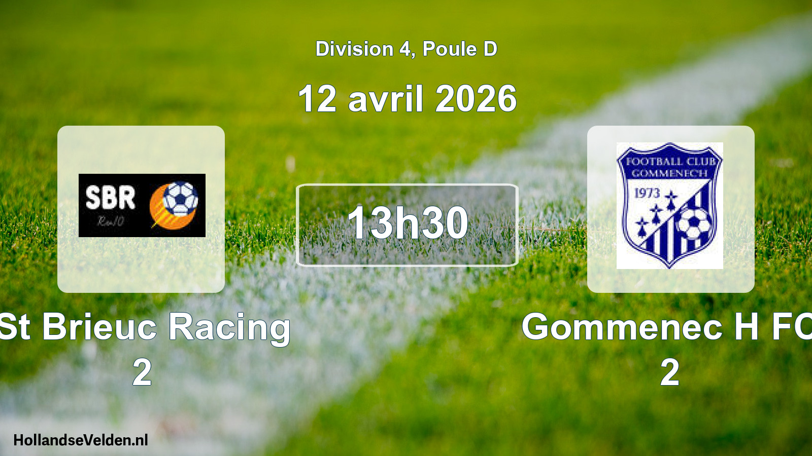 Geplande wedstrijd: St Brieuc Racing 2 - Gommenec H FC 2 (12 april 2026)