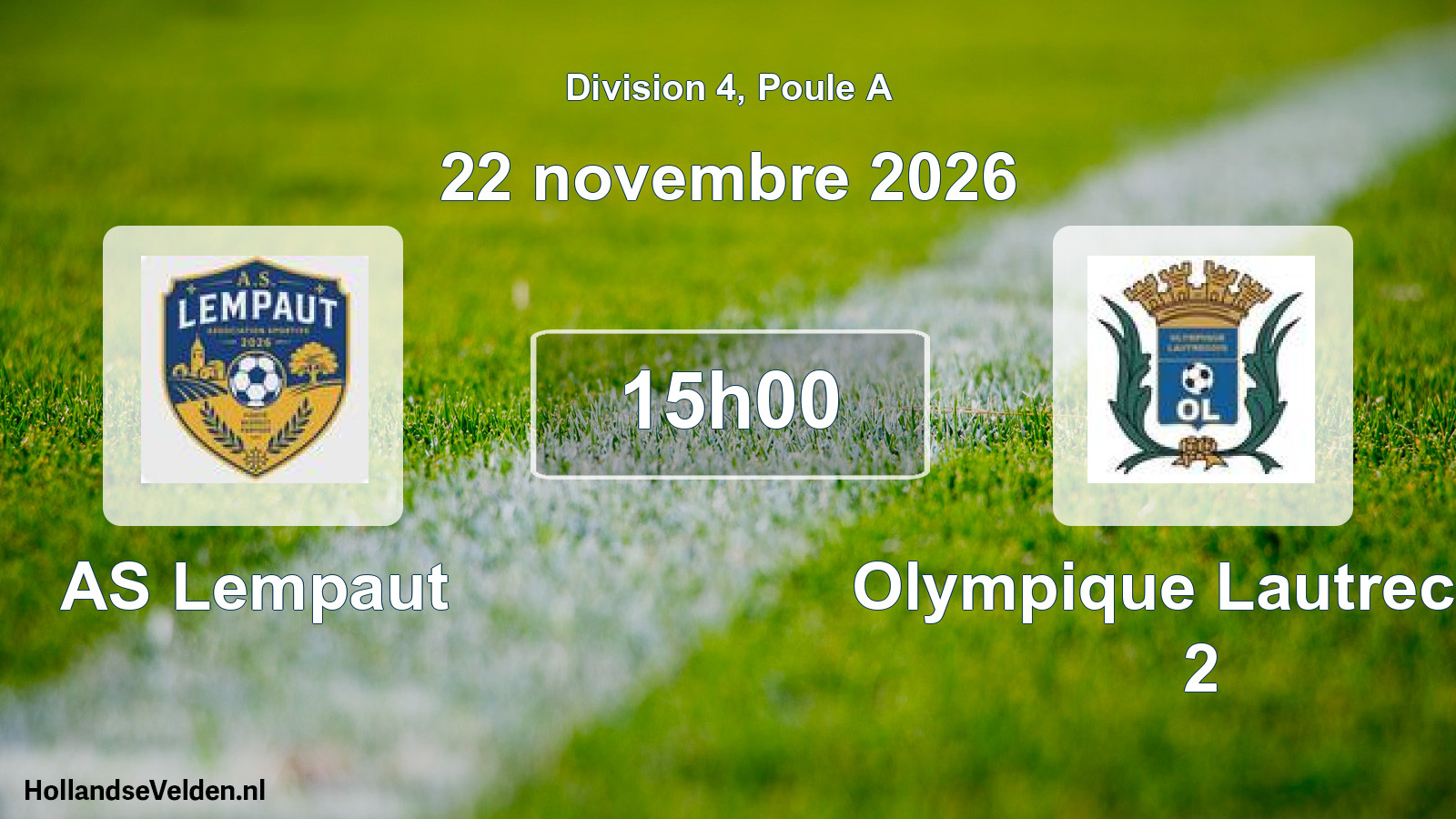 Match programmé: AS Lempaut - Olympique Lautrecois 2 (22 novembre 2026)