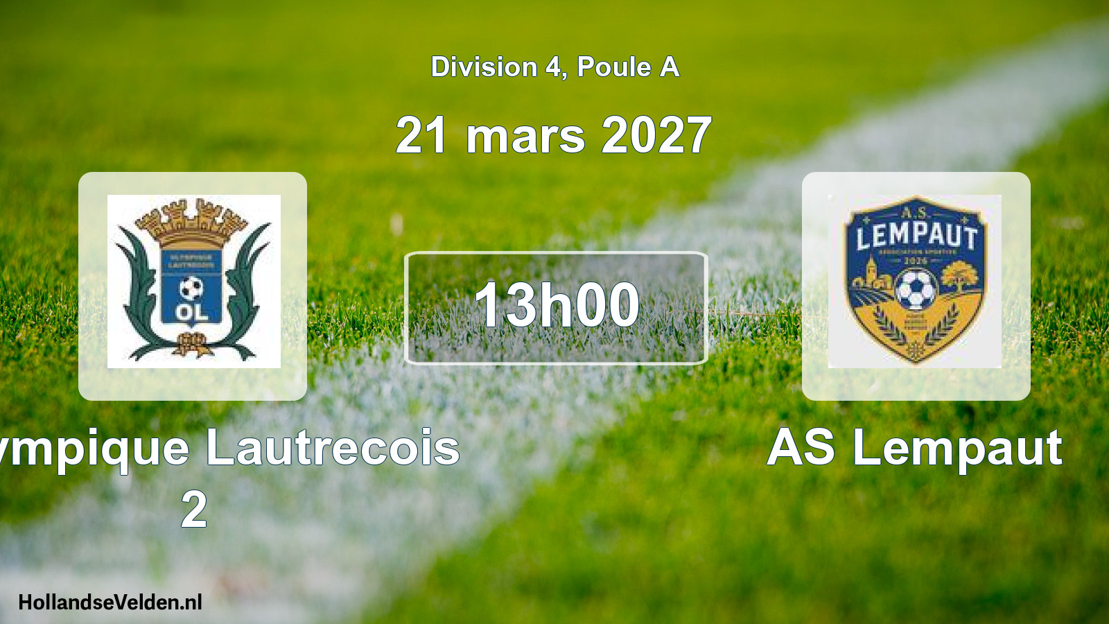 Match programmé: Olympique Lautrecois 2 - AS Lempaut (21 mars 2027)