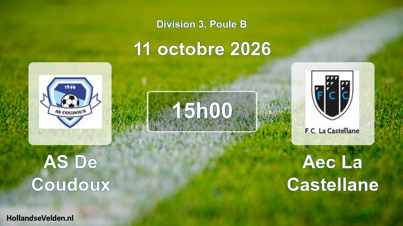 Match programmé: AS De Coudoux - Aec La Castellane (11 octobre 2026)