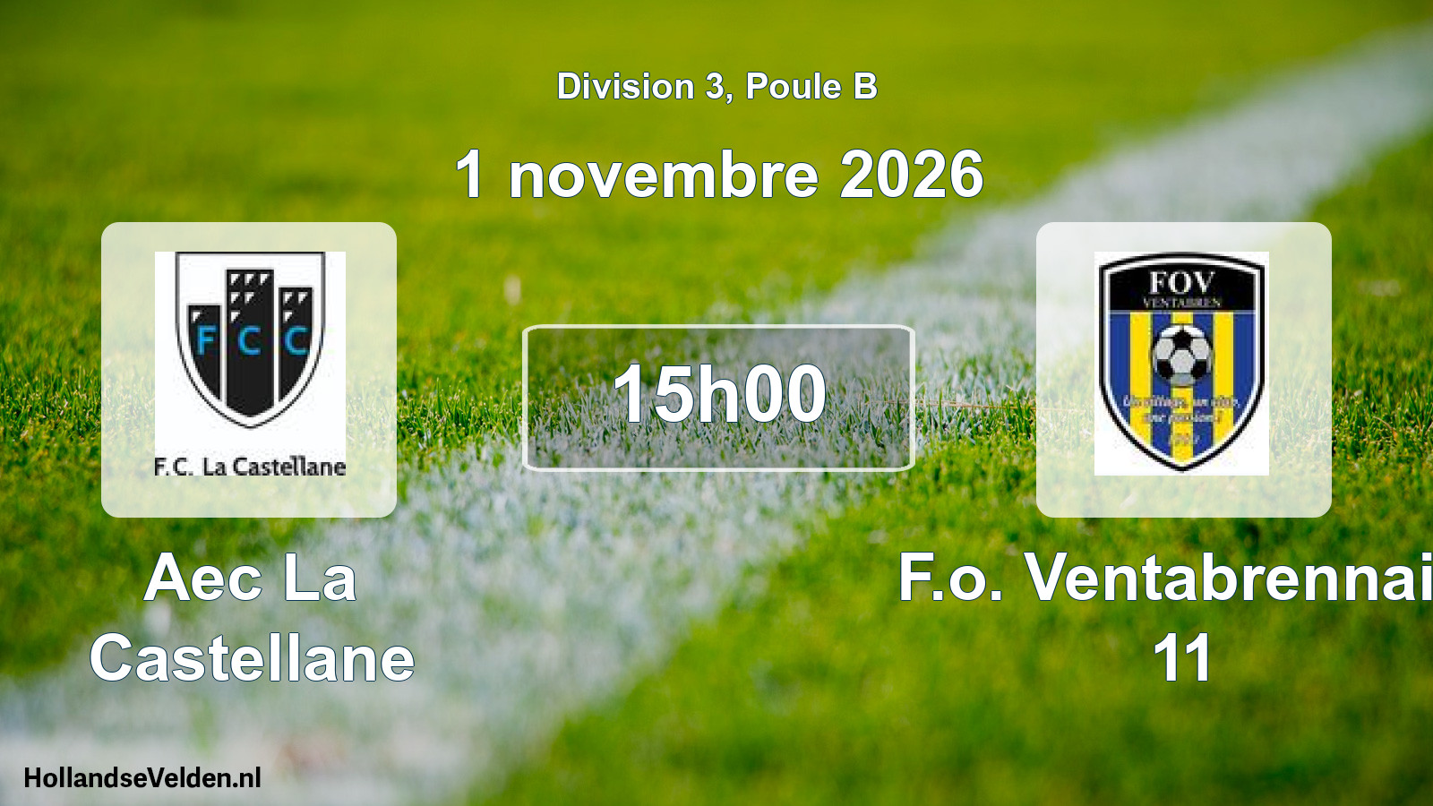 Match programmé: Aec La Castellane - F.o. Ventabrennais 11 (1 novembre 2026)