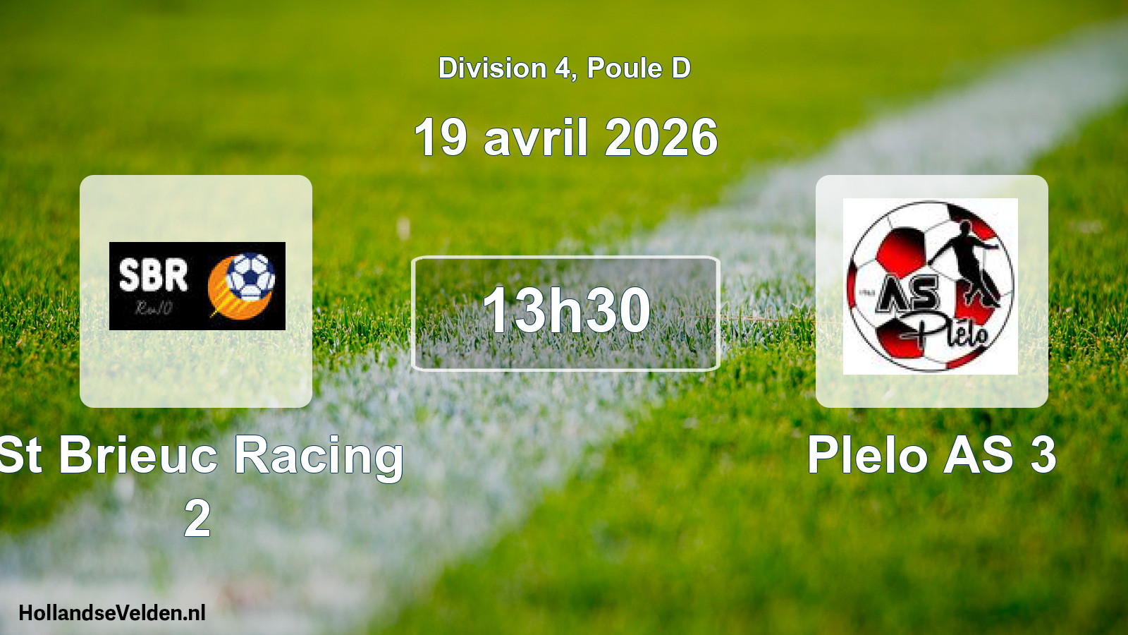 Geplande wedstrijd: St Brieuc Racing 2 - Plelo AS 3 (19 april 2026)