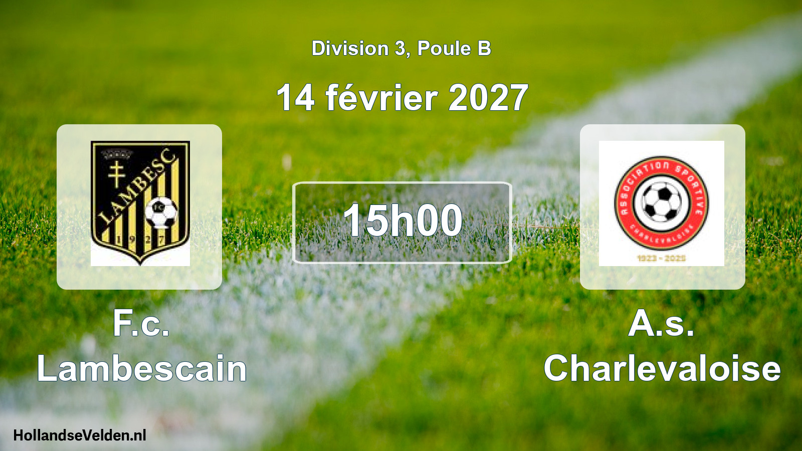 Match programmé: F.c. Lambescain - A.s. Charlevaloise (14 février 2027)