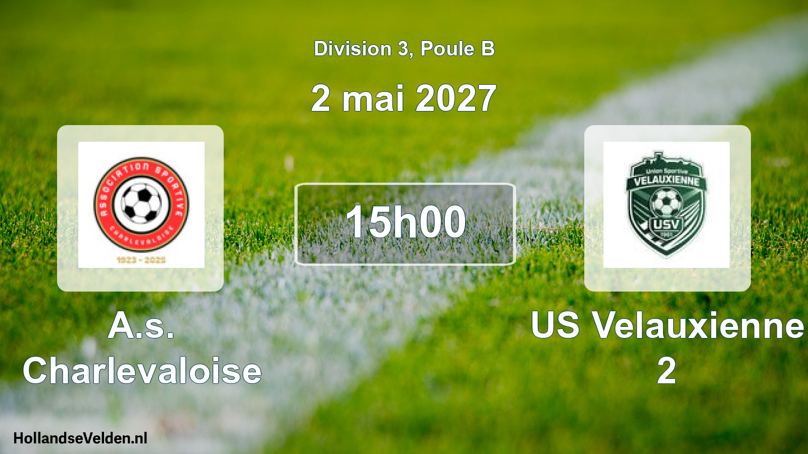 Match programmé: A.s. Charlevaloise - US Velauxienne 2 (2 mai 2027)